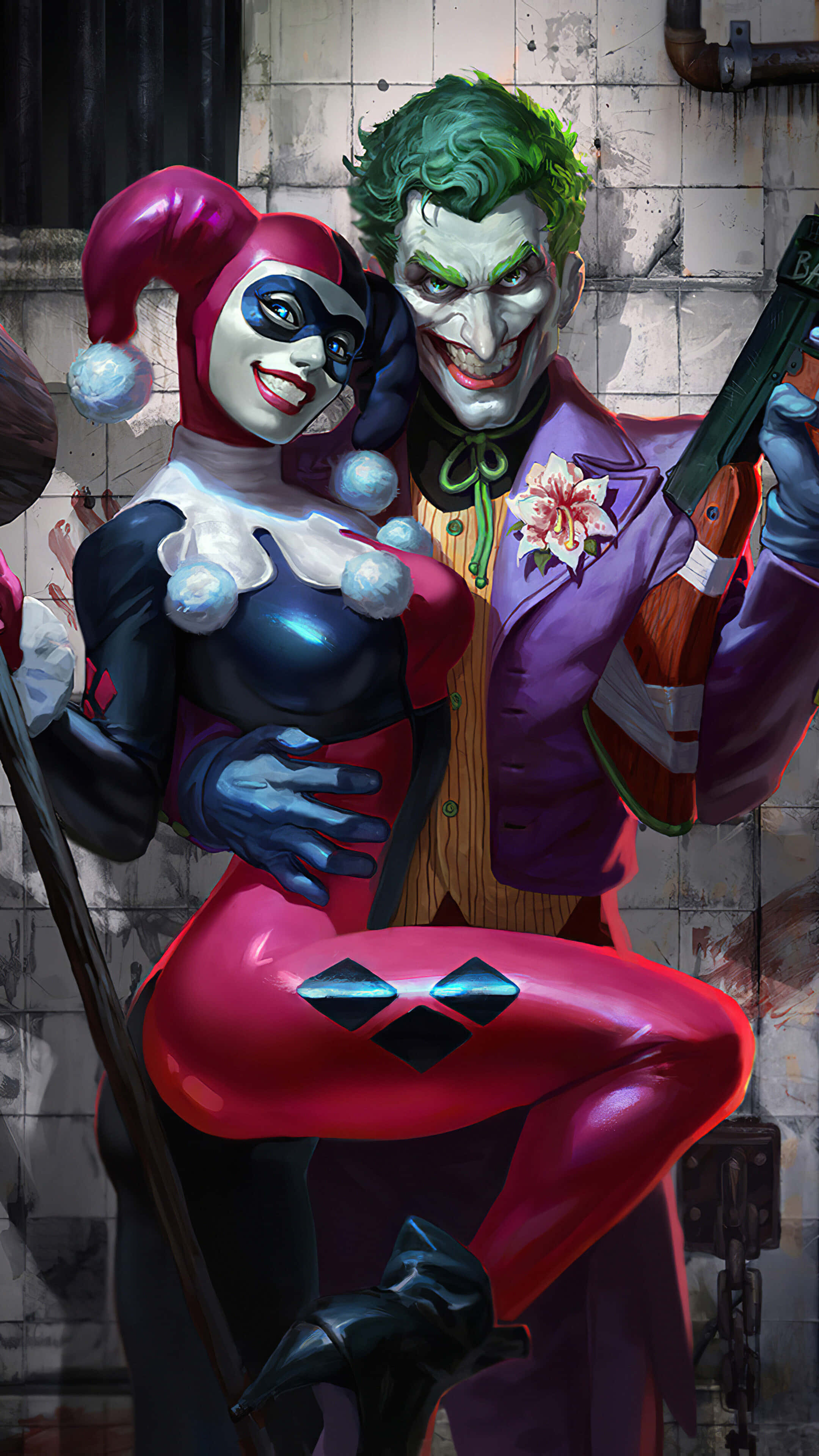 Die verbode liefde tussen Joker en Harley Quinn skitter helder in Suicide Squad. Muurpapier