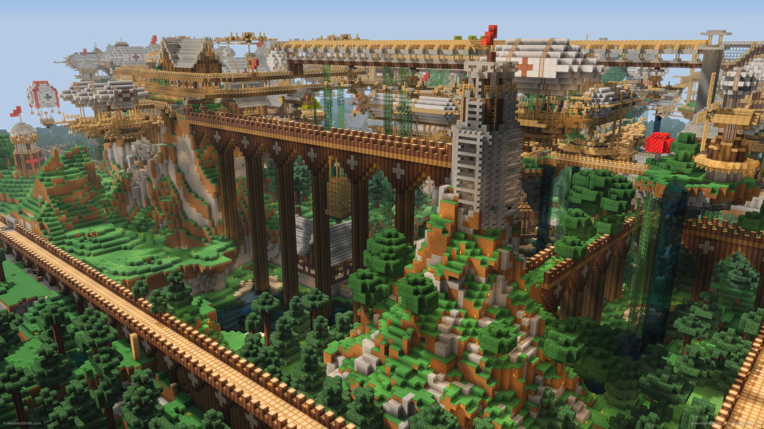 "Die wêreld verbind - die Groot Muur van Minecraft" Muurpapier