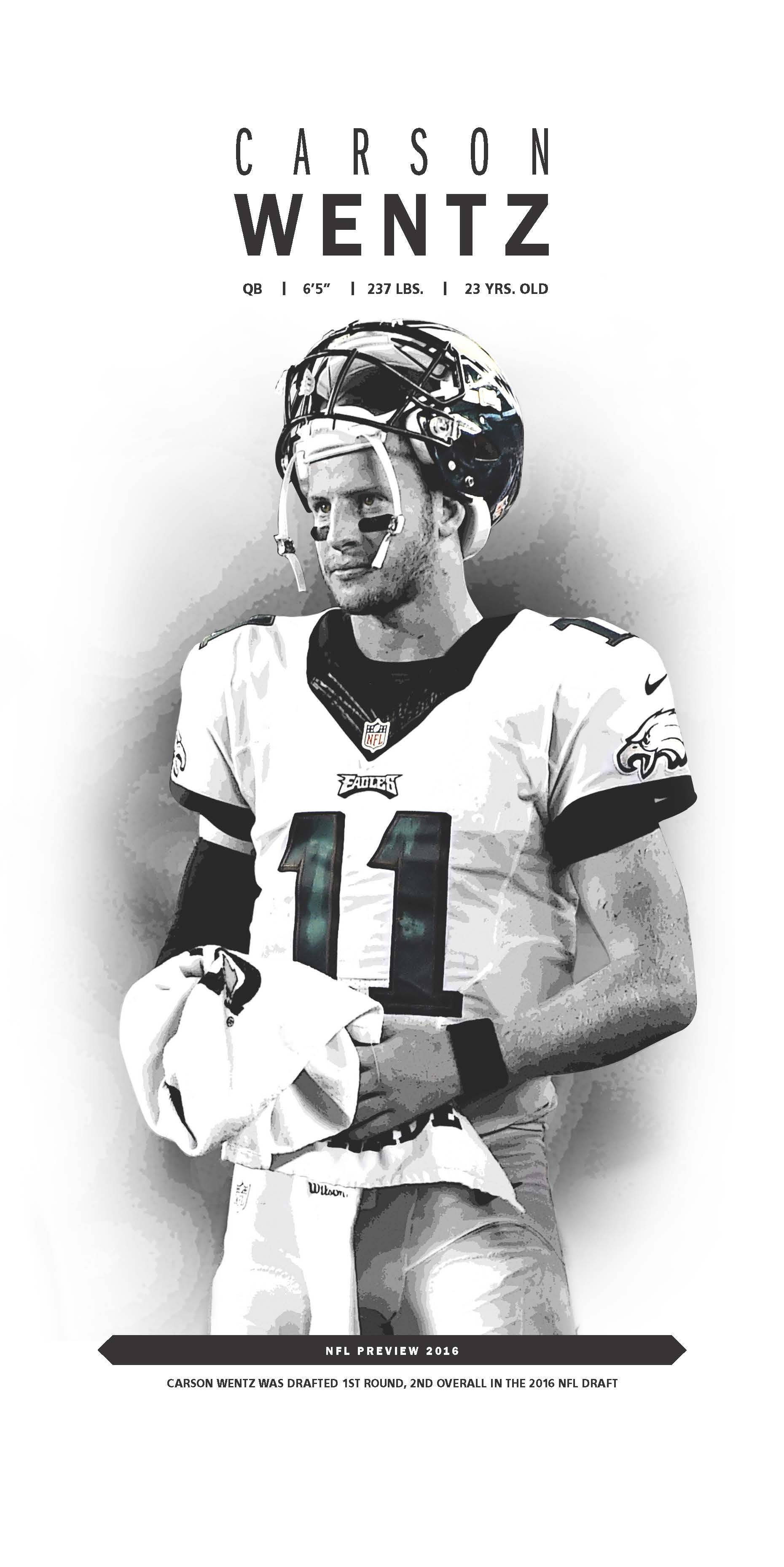 Digitaal Geskilderde Carson Wentz Muurpapier