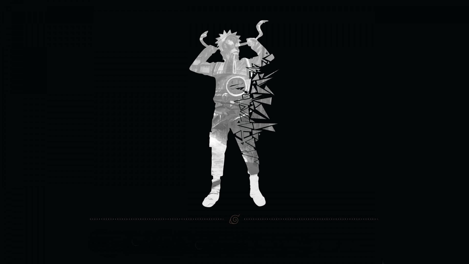 Digitale Illustrasie Uzumaki Naruto Swart Muurpapier