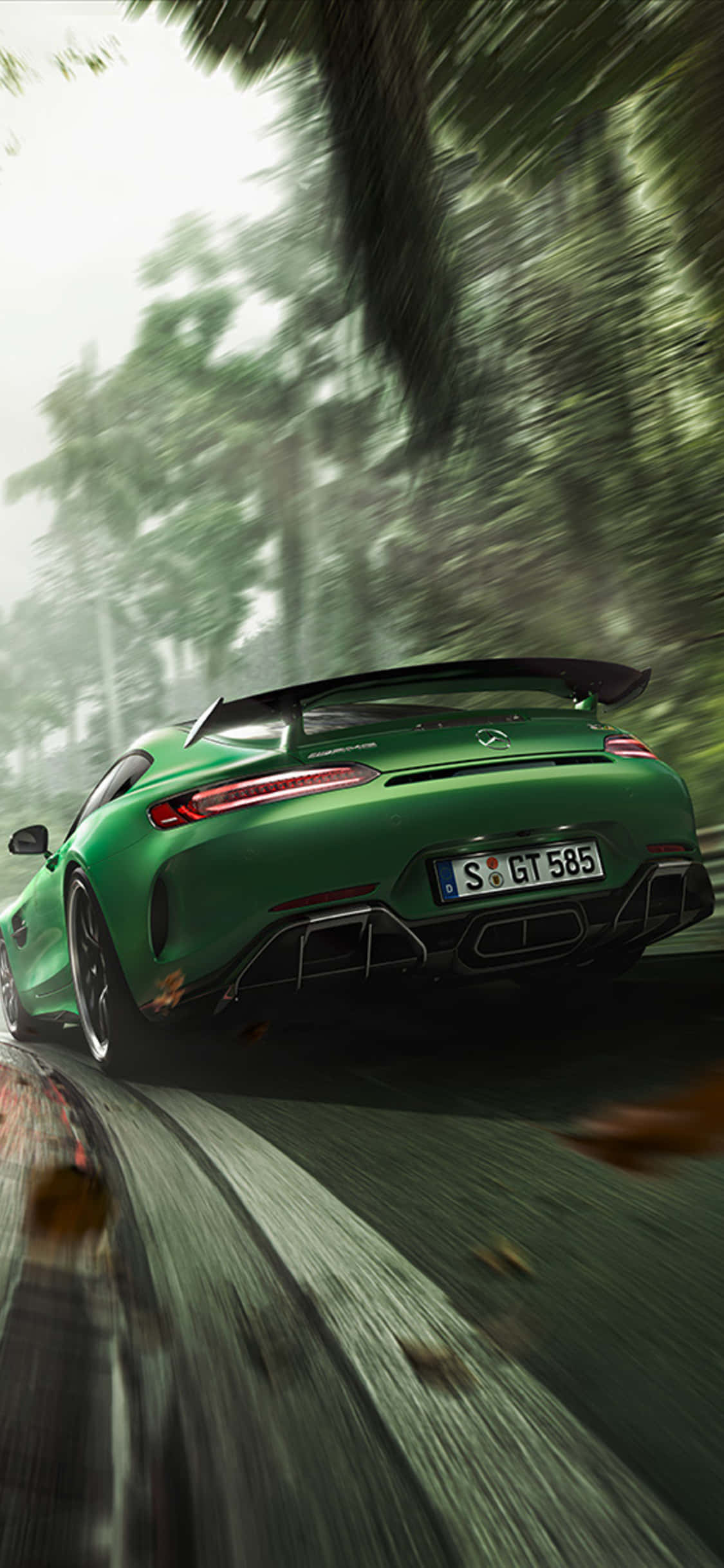 Dinamiese Interaksie - iPhone X en AMG GT-R Muurpapier