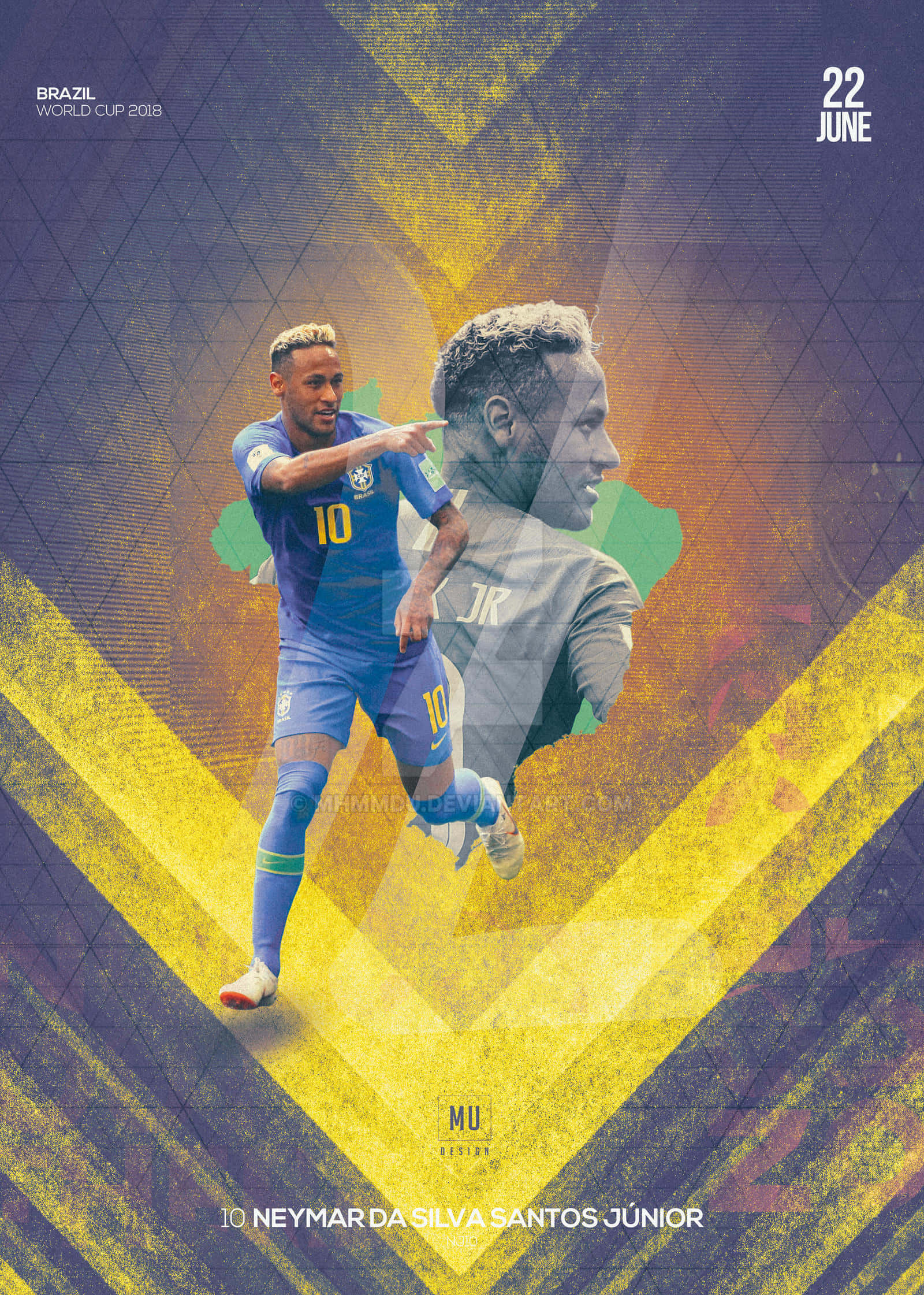 Dinamiese Neymar Jr in aksie tydens 'n professionele sokkerwedstryd Muurpapier
