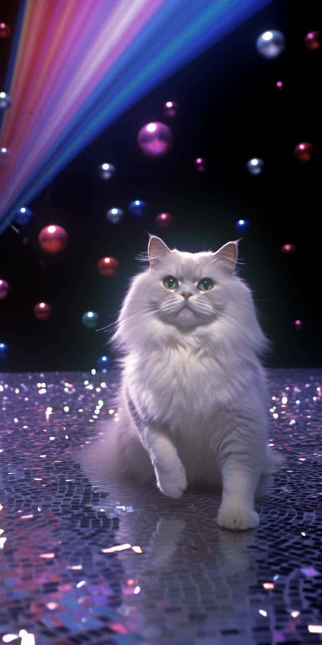 Disko-koors Kat Muurpapier