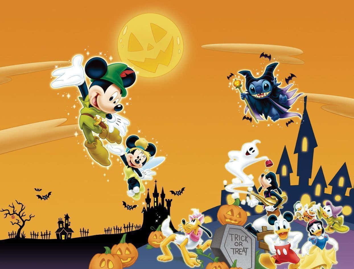 Disney se Grusige Halloween-viering Muurpapier