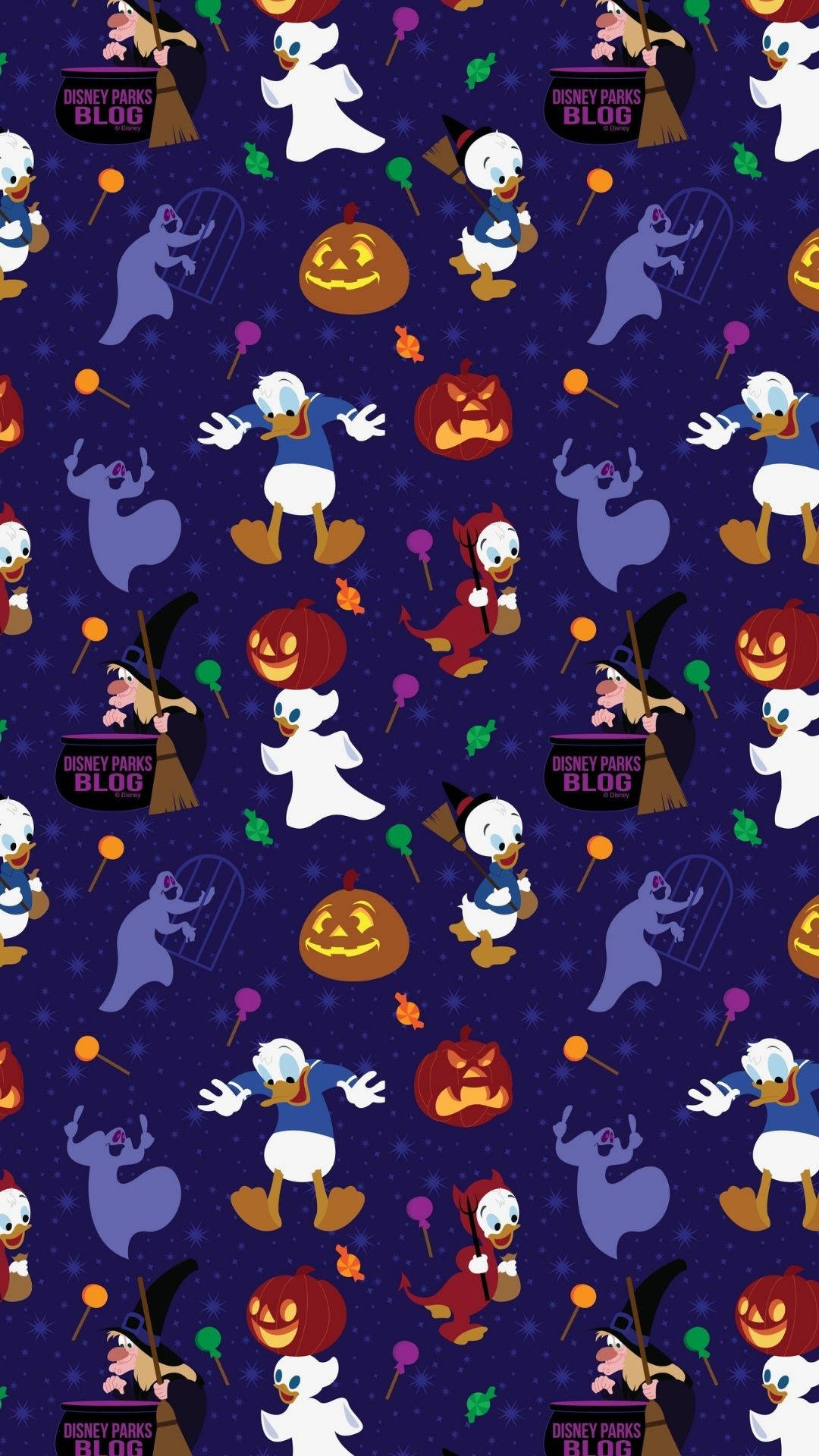 Disney Spotprent Donald Duck Halloween Muurpapier