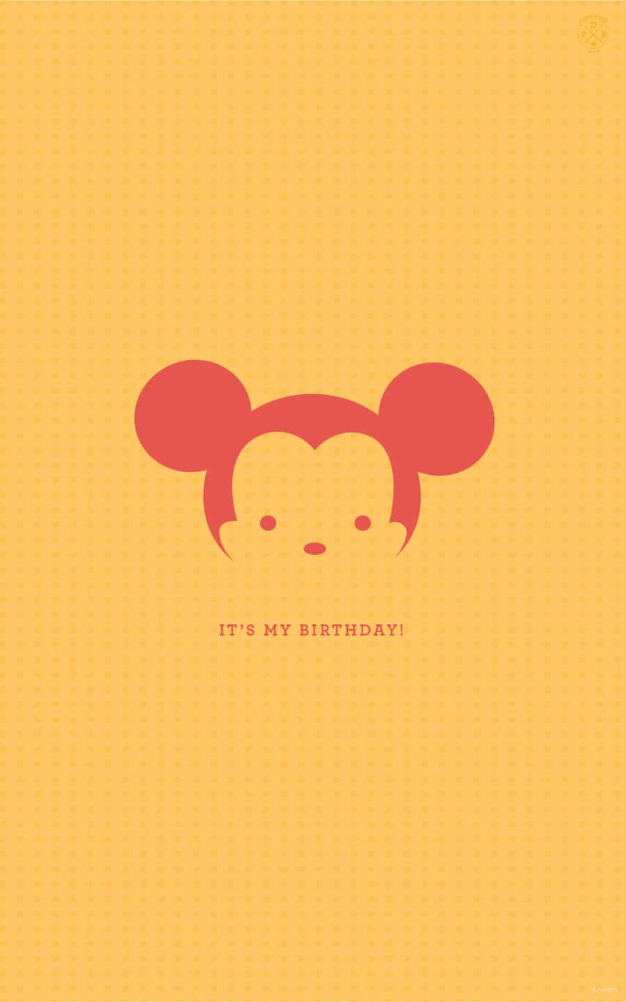 Dit Is My Verjaardag Mickey-kop Muurpapier