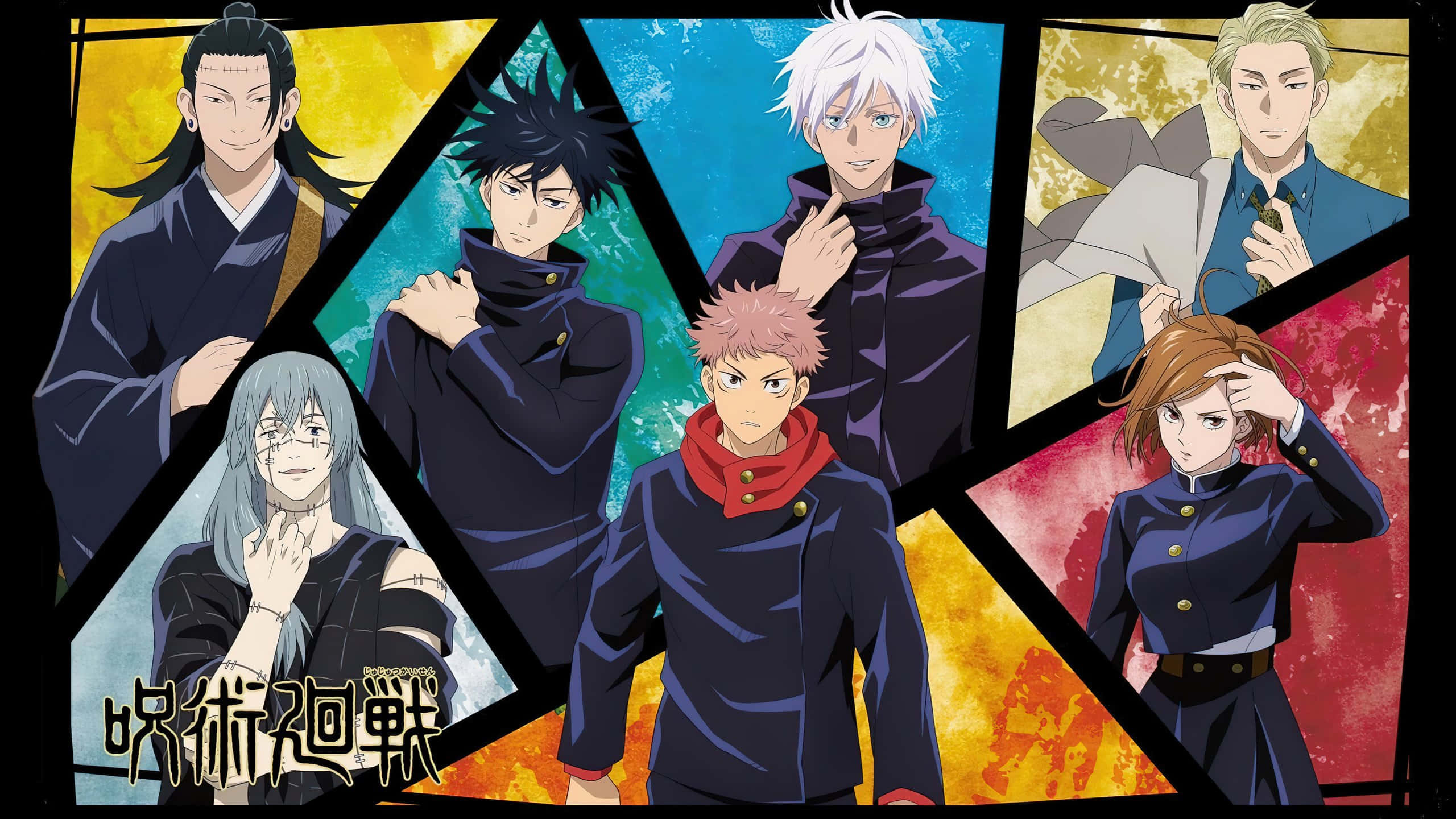 Diverse Groep Anime Karakters Muurpapier