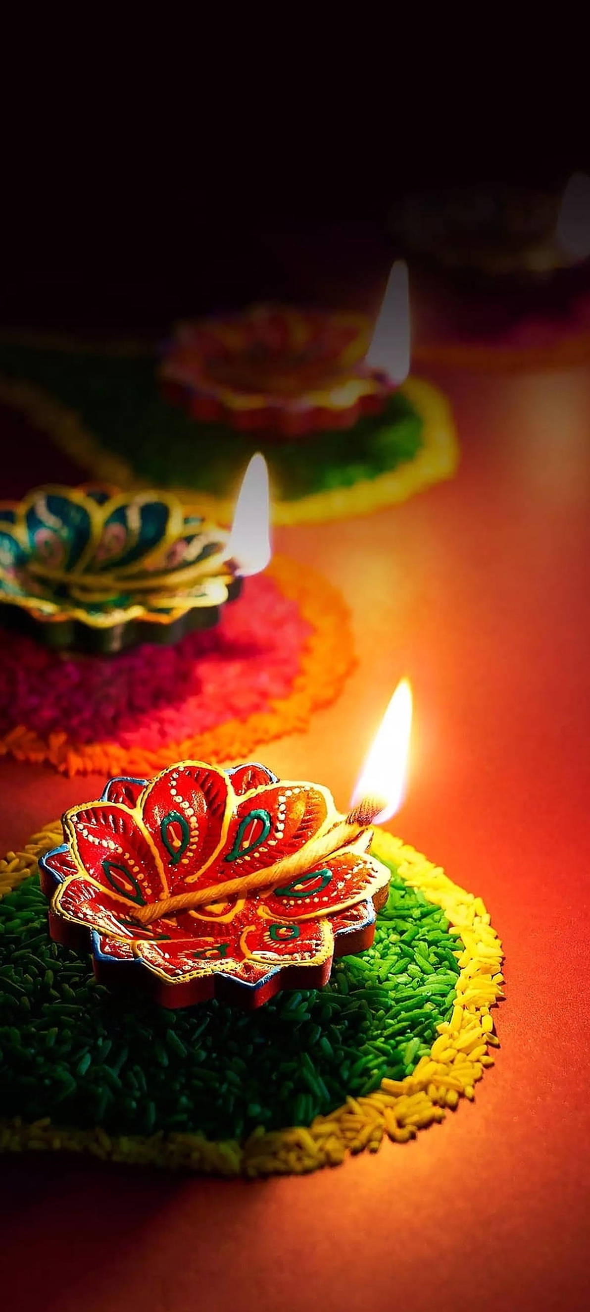 Diwali-olielampies Muurpapier