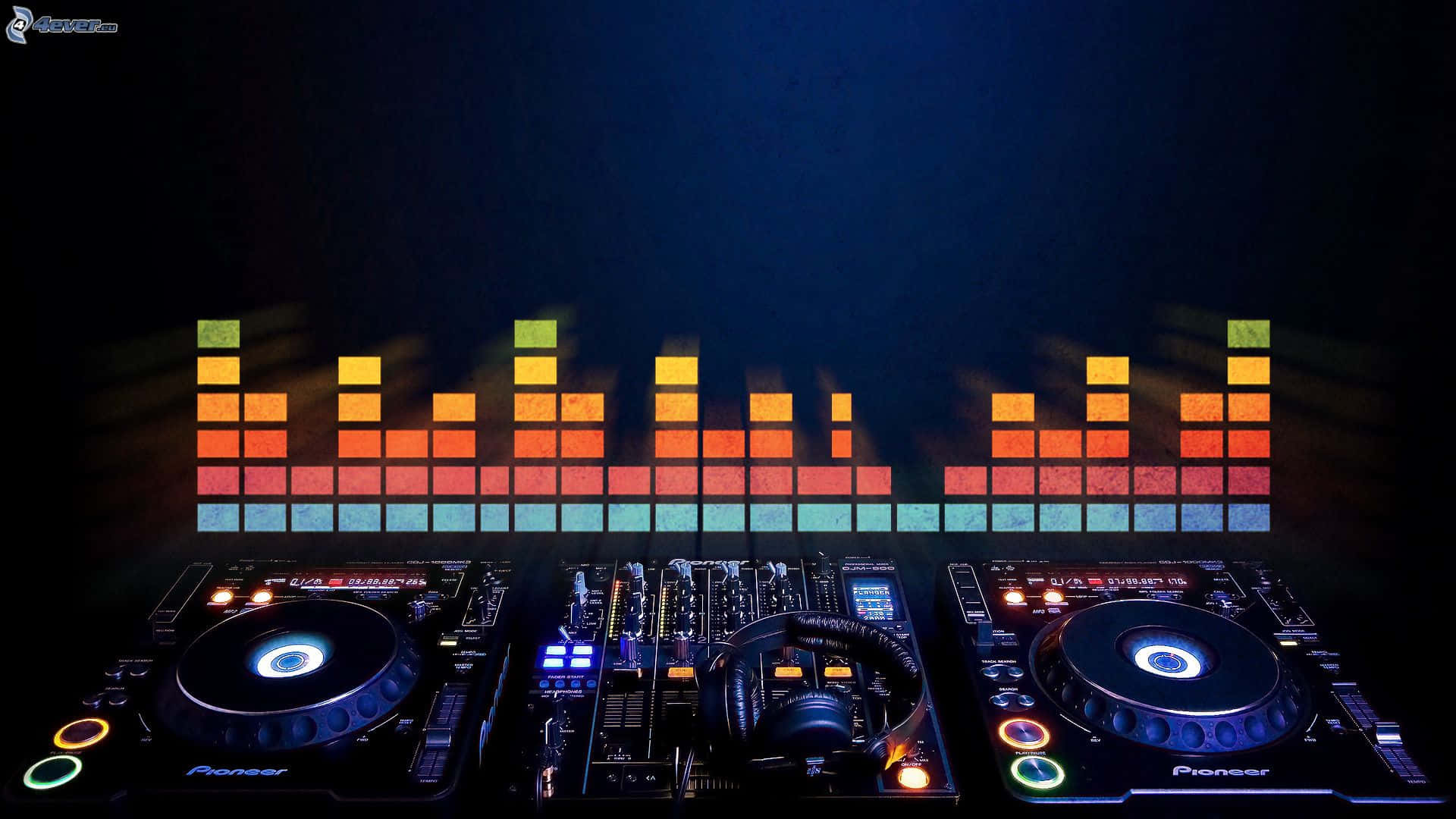 DJ Stel Musiek Gelykmaker Prent Muurpapier