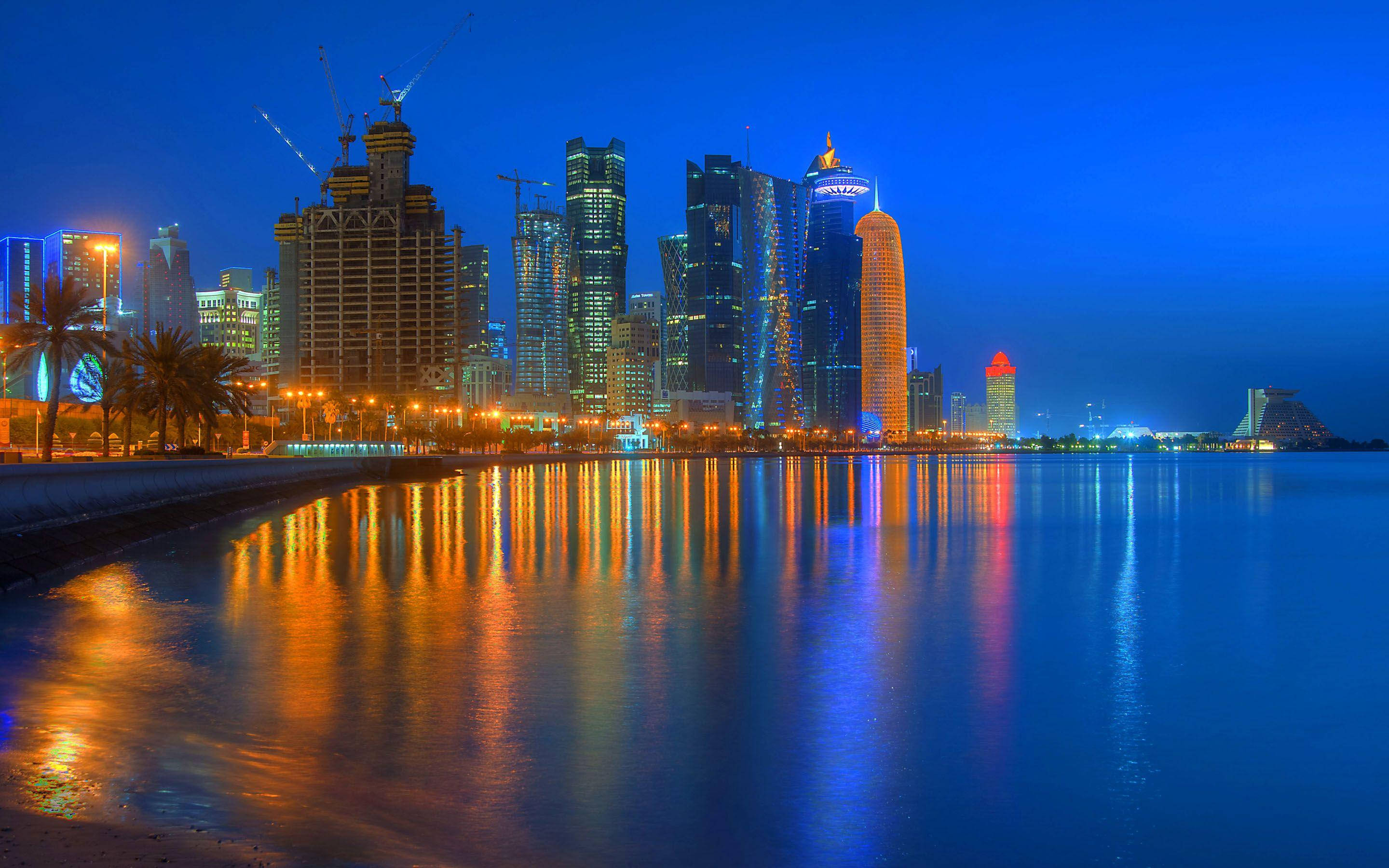 Doha Corniche in Katar Muurpapier