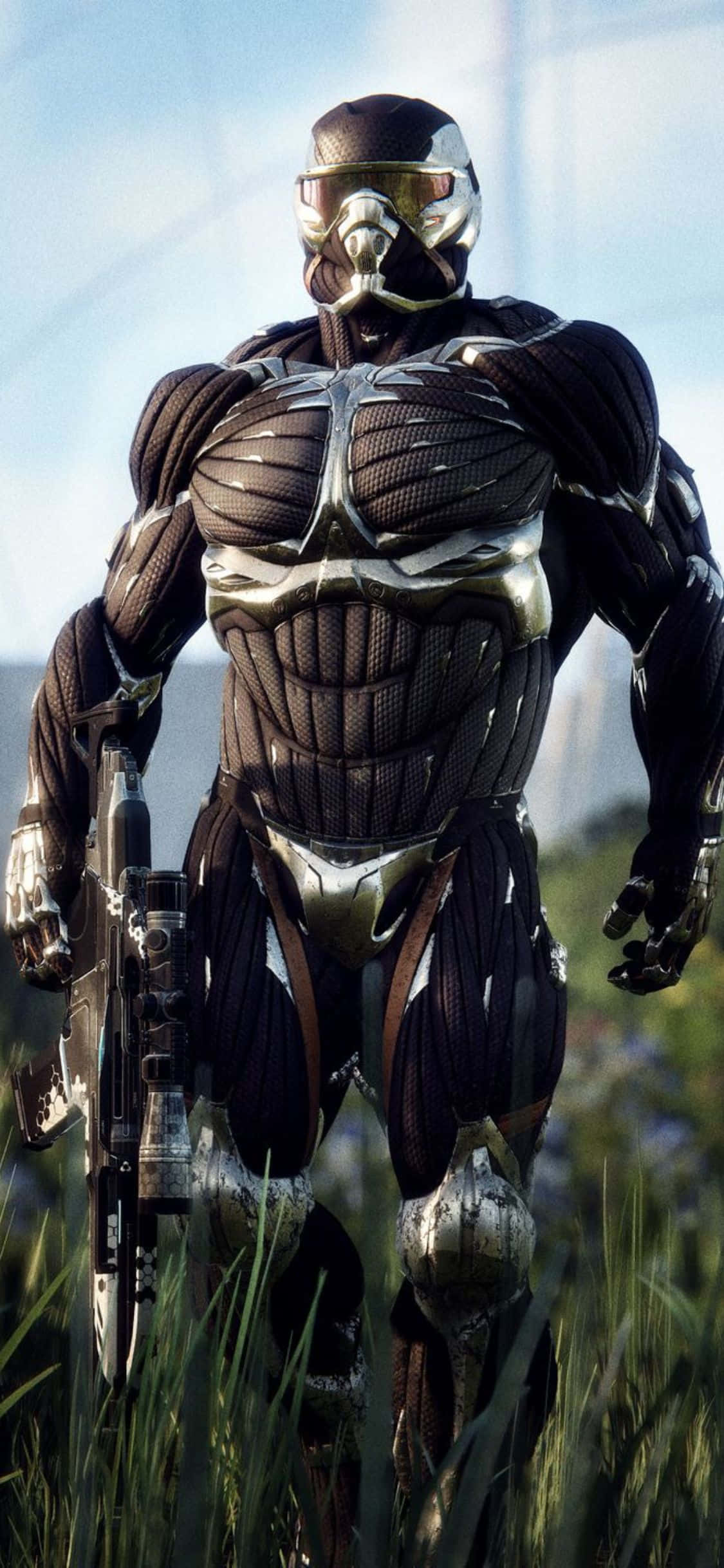 Dompel jouself in die kuber-realistiese wêreld deur die futuristiese speletjie-ervaring van Crysis 3 op iPhone X. Muurpapier
