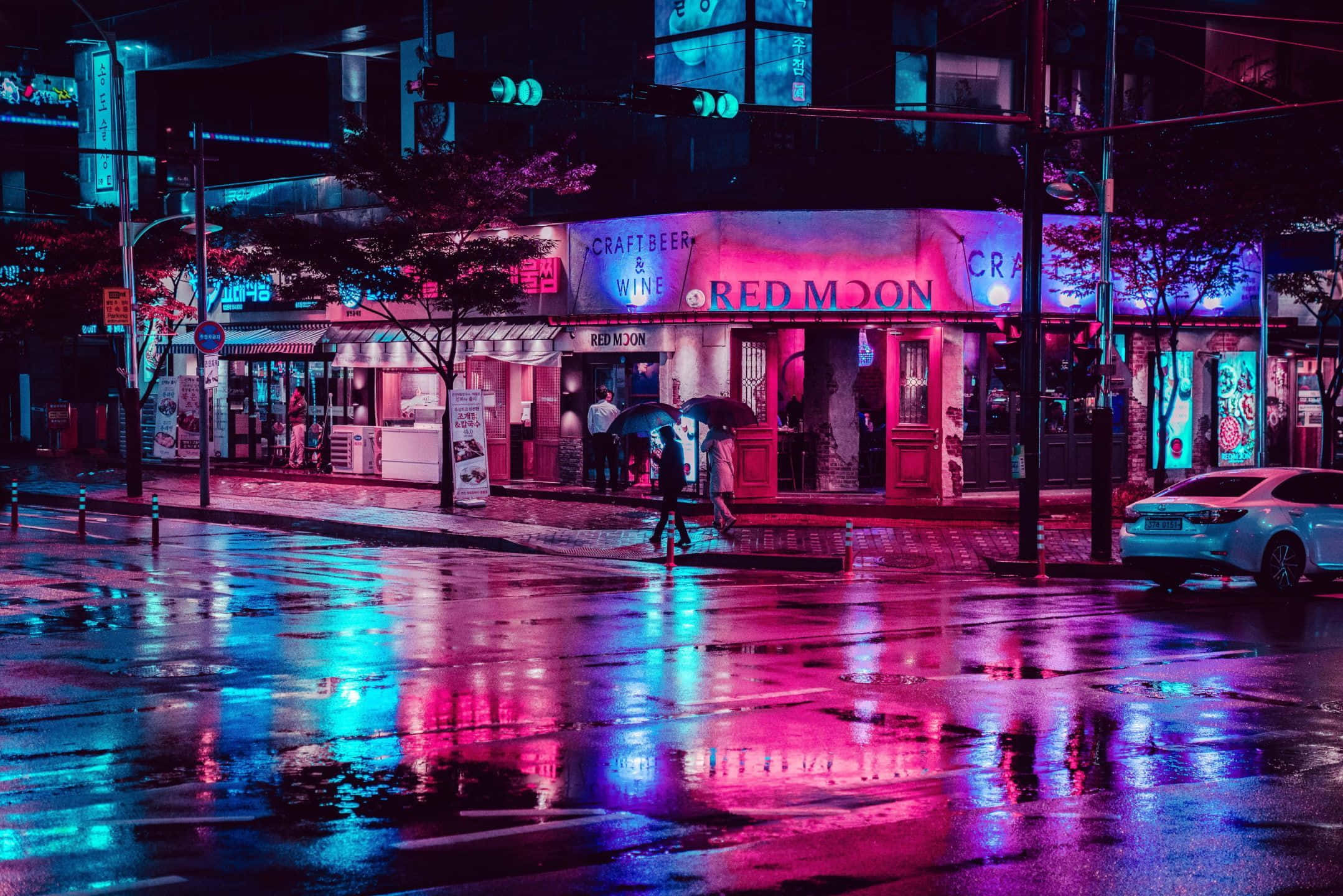 Dompel jouself onder in die lewendige beelde van Neon City. Muurpapier