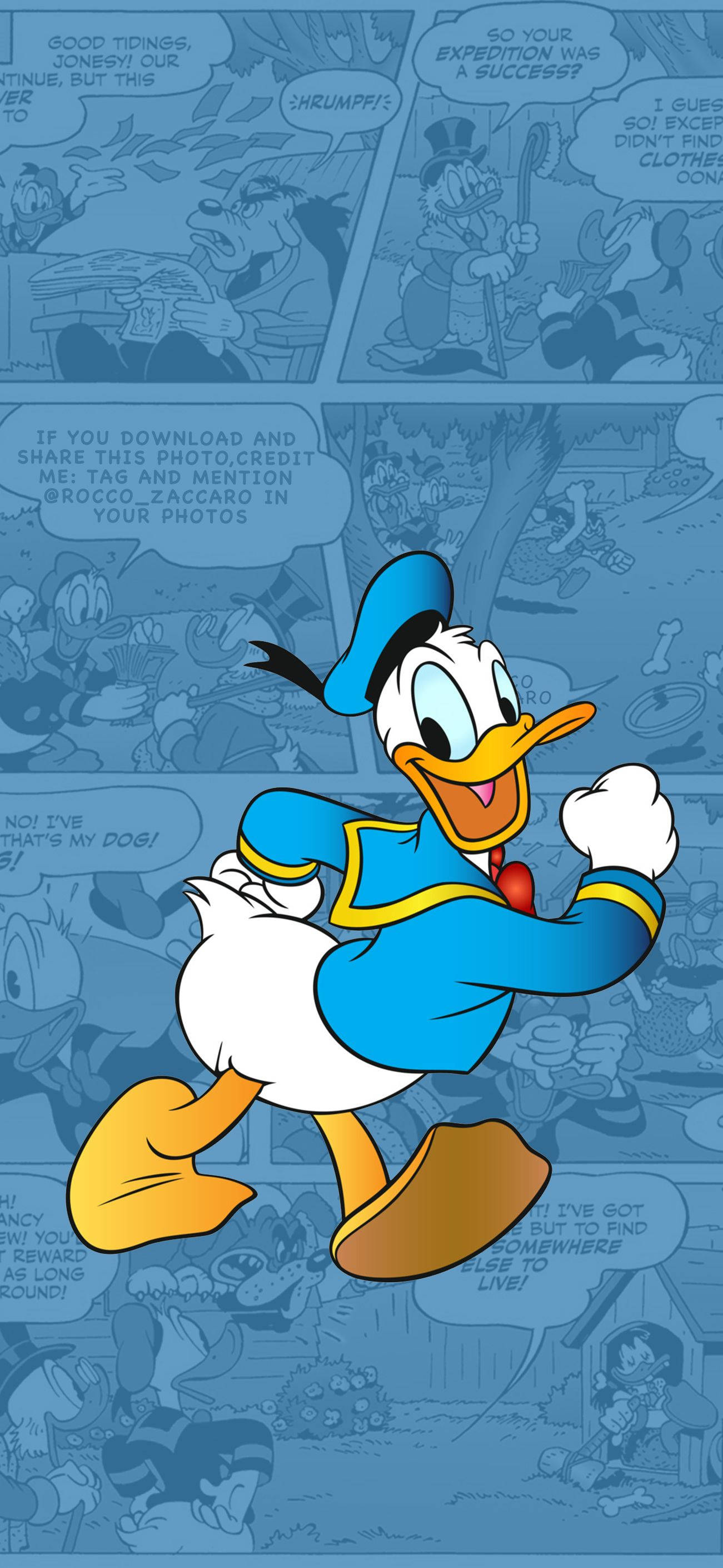 Donald Duck-strokiesprentillustrasie Muurpapier