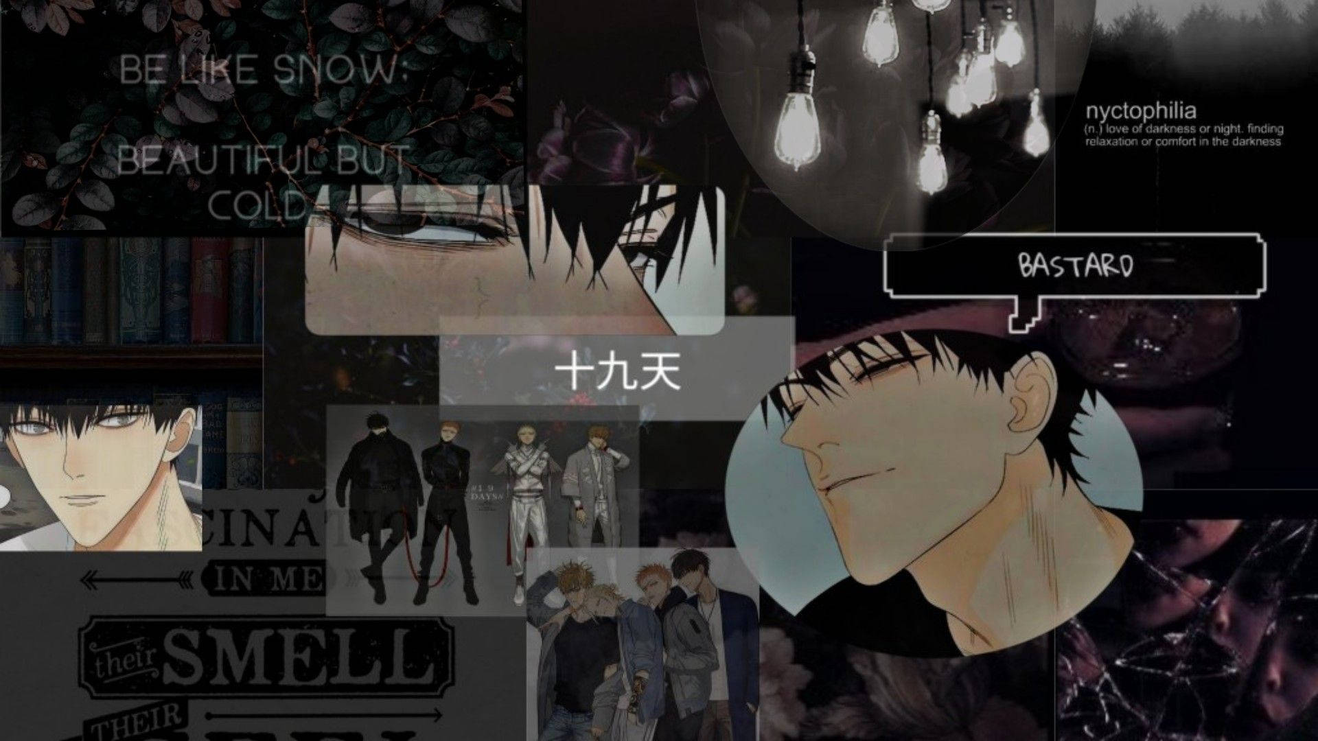 Donker Anime Alternatiewe Estetika Muurpapier