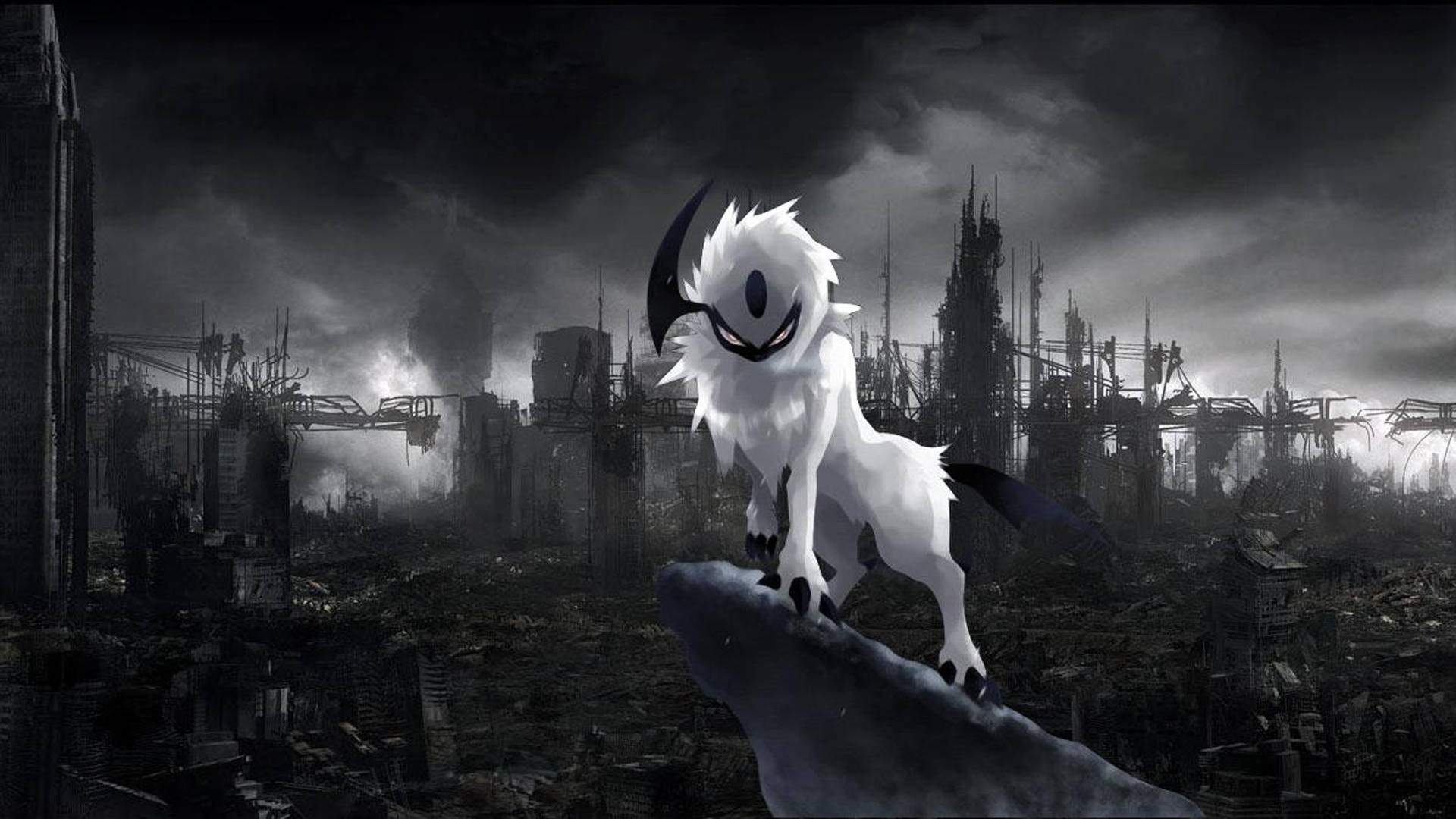 Donker Anime Pokémon Absol Muurpapier