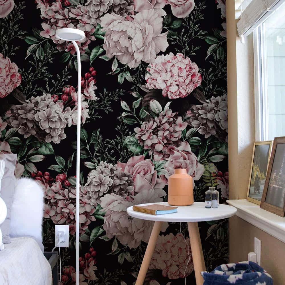 Donker Blommuurpapier: Elegante en Gedurfde Estetika Muurpapier