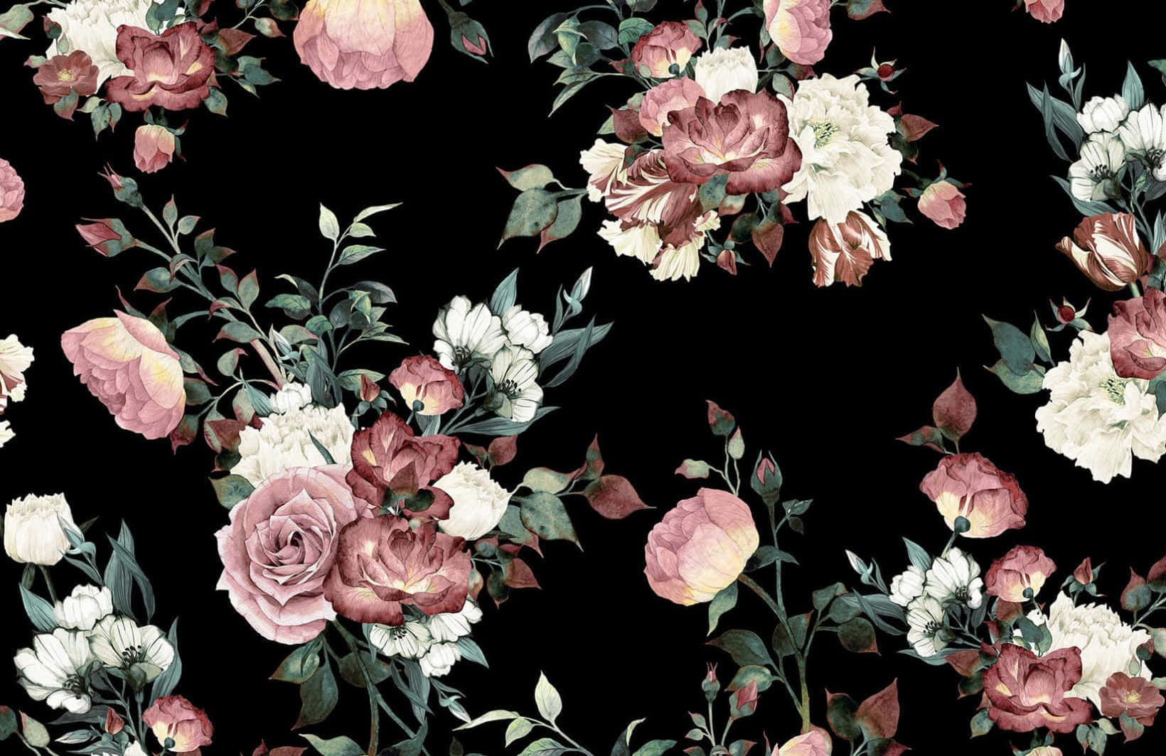 Donker en Betowerende Blommuurpapier Muurpapier