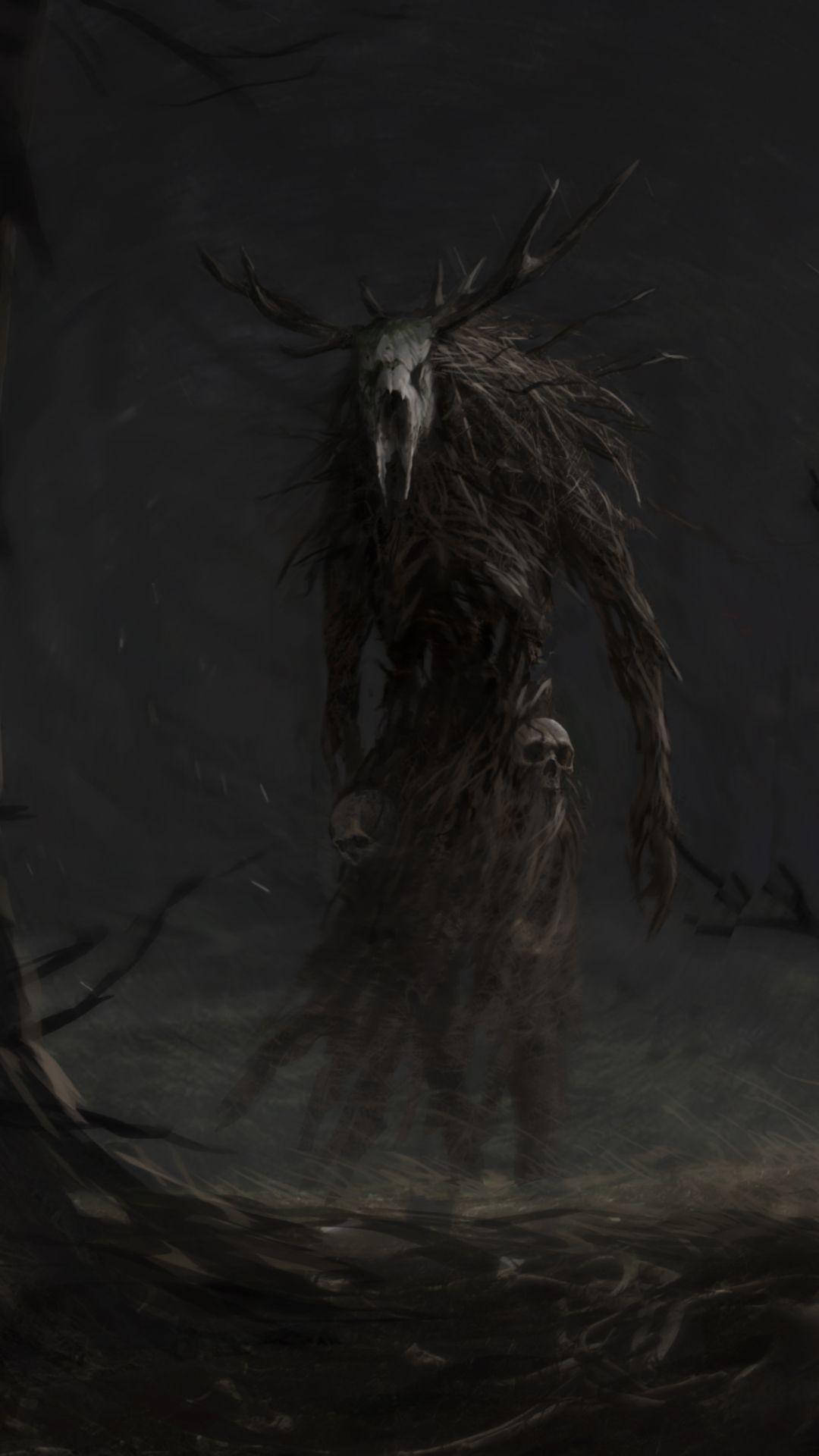 Donker Foon Gemaskerde Monster Muurpapier