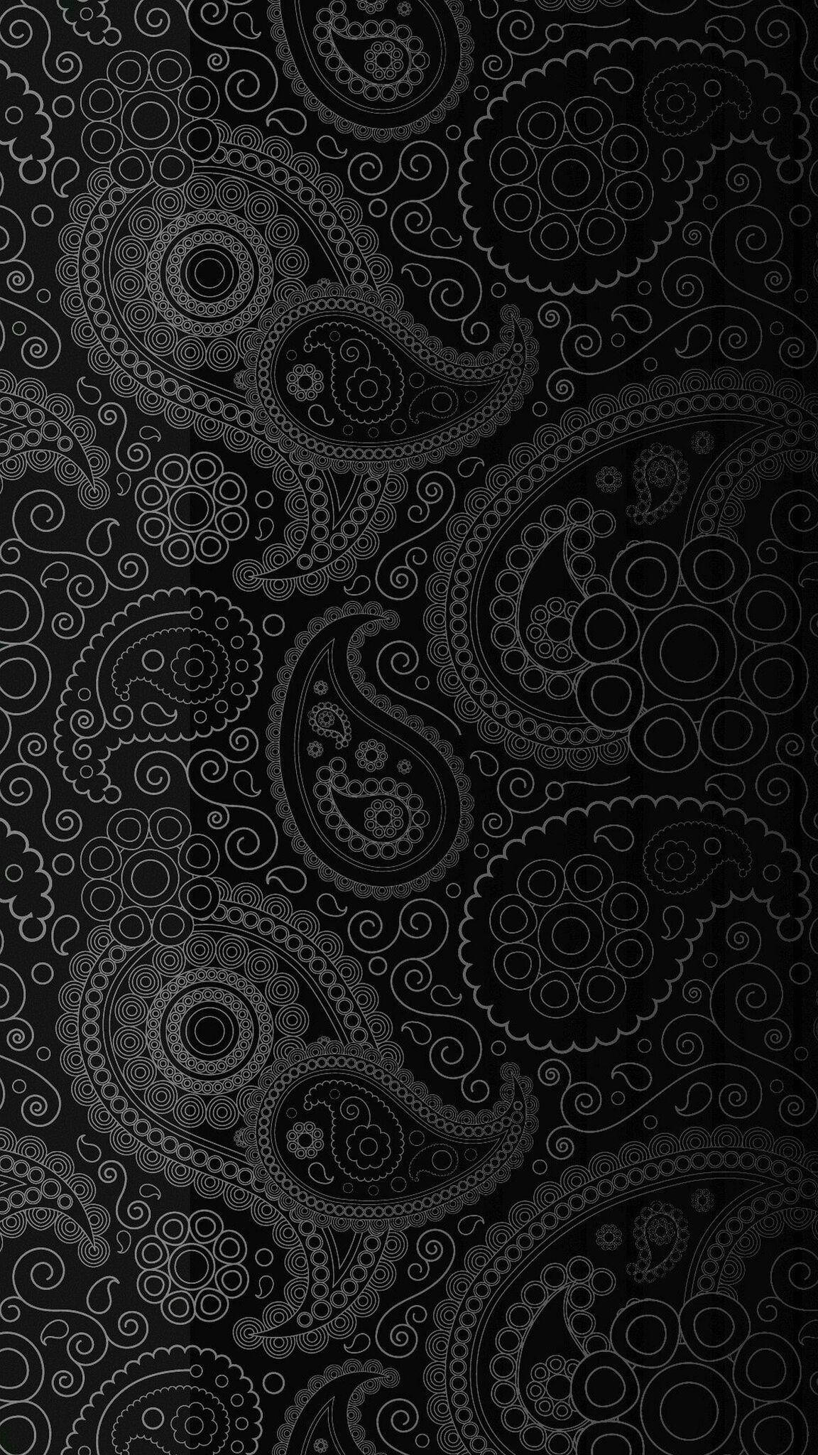 Donker Foon met Paisley Patroon Muurpapier