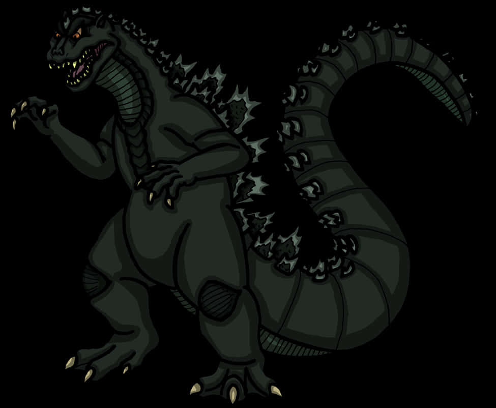 Donker Godzilla Illustrasie Muurpapier