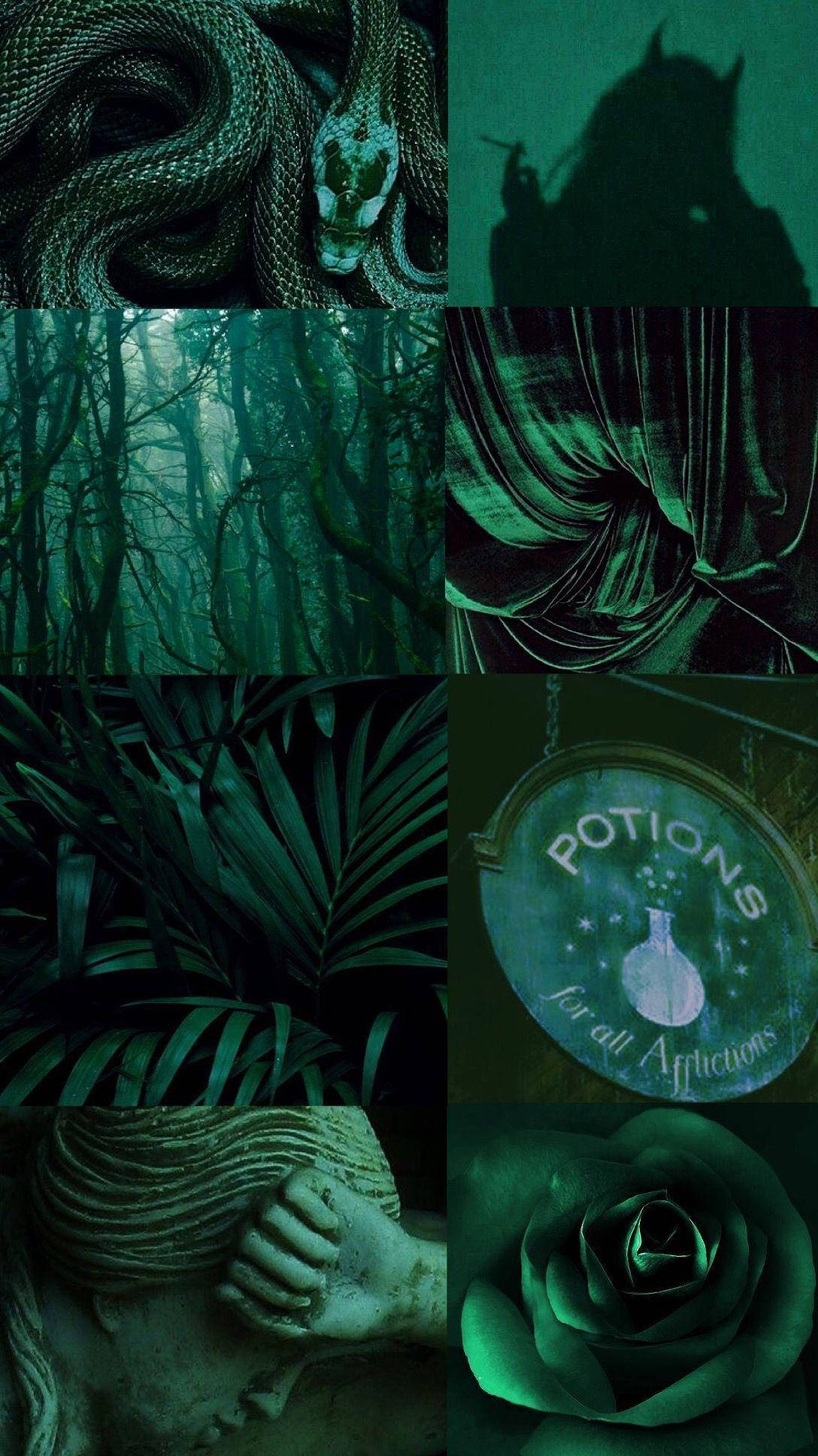 Donker Groen Aestetiese Tumblr Muurpapier