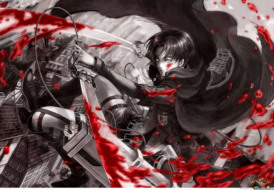 Donker Levi Edgy Anime Pfp Muurpapier