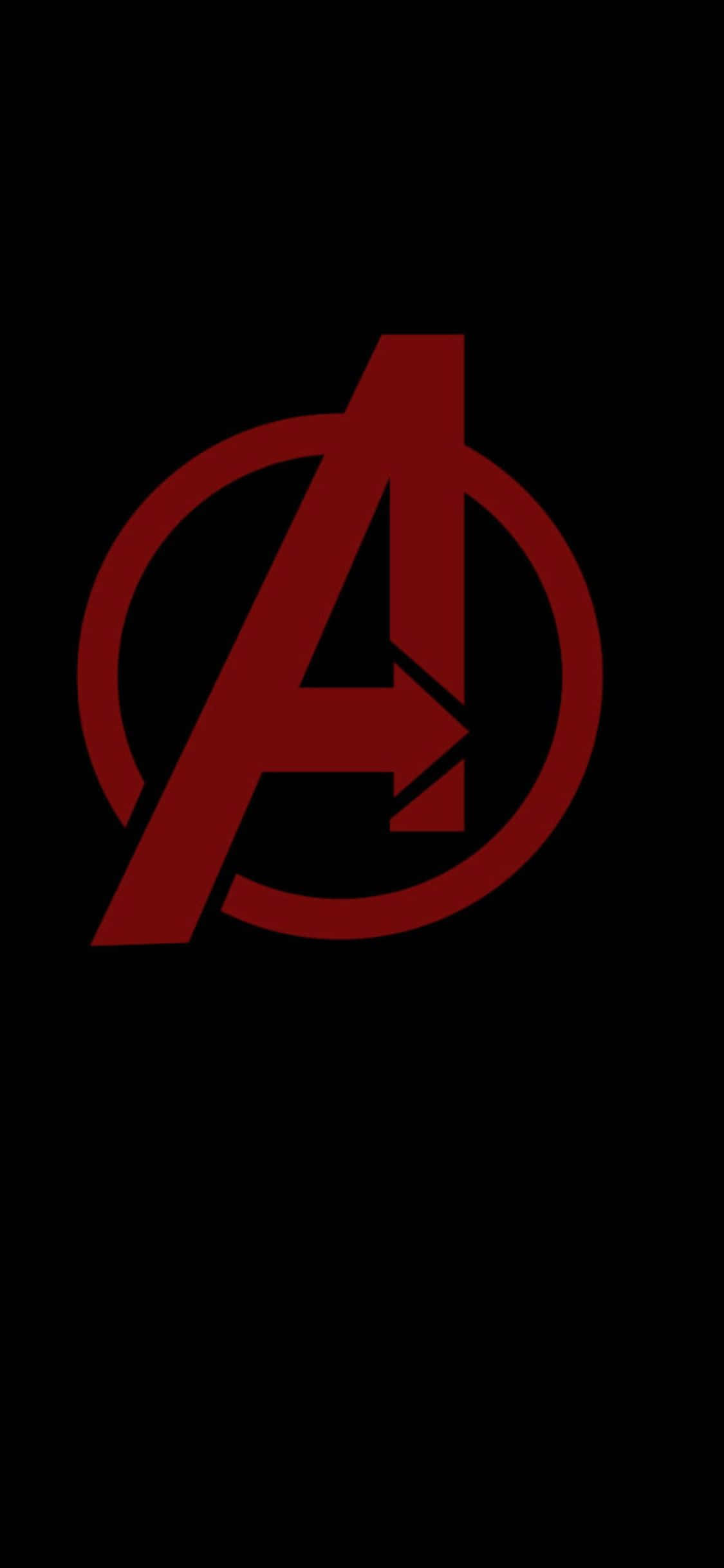 Donker Minimalistiese iPhone XS Avengers Logo Agtergrond Muurpapier