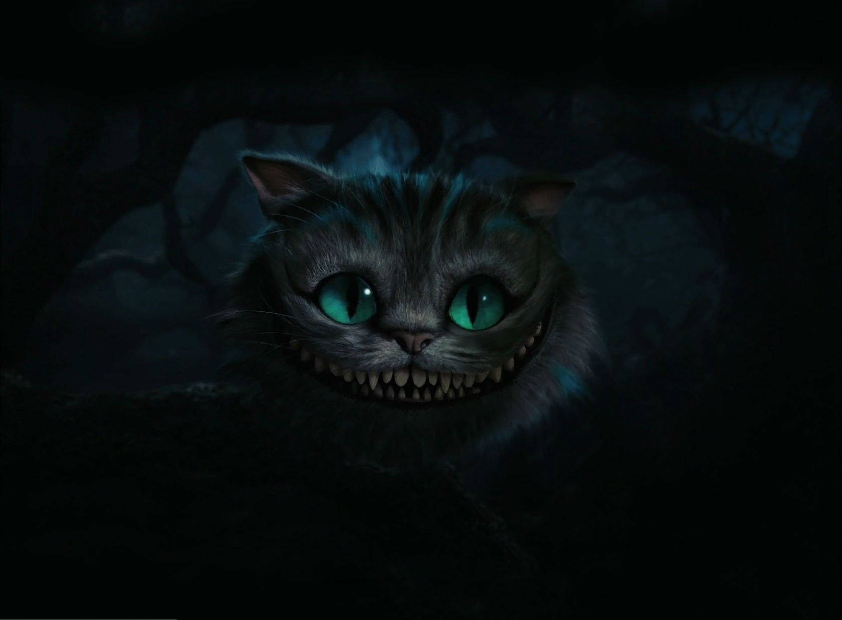Donker Misterie Cheshire Kat Alice in Wonderland Muurpapier