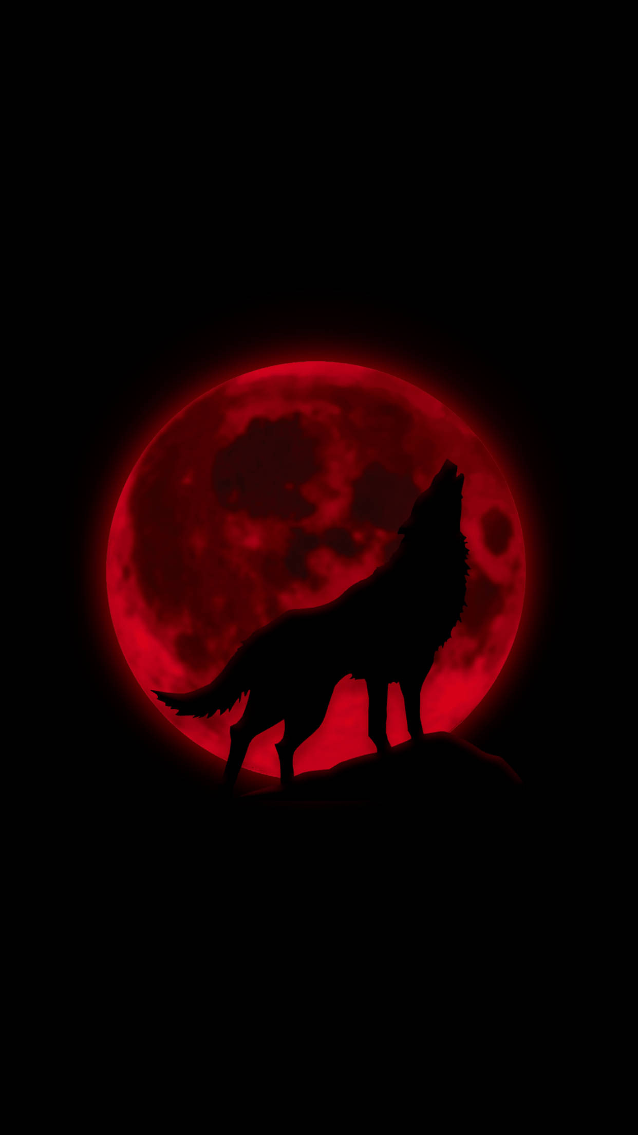 Donker Rooi Wolfmaan Muurpapier