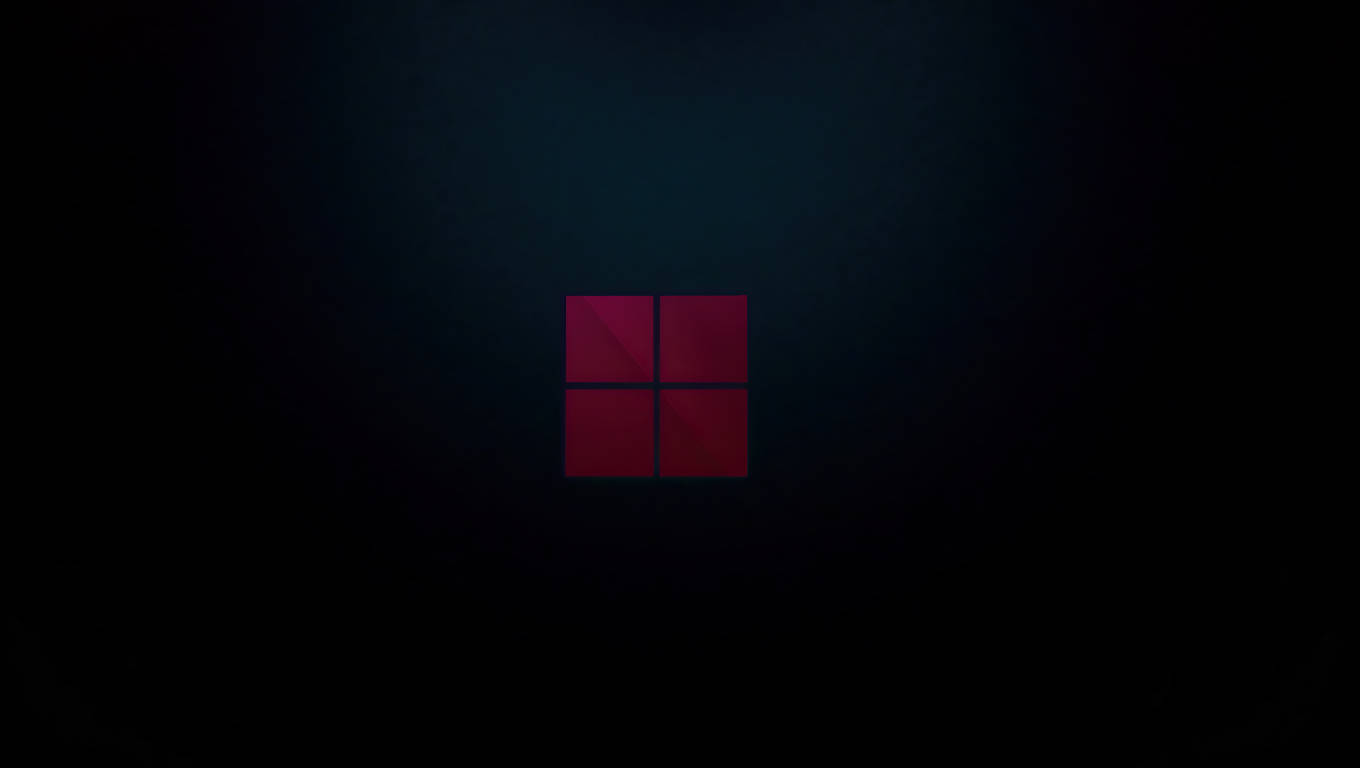 Donker Skootrekenaar Windows 11 Logo Muurpapier
