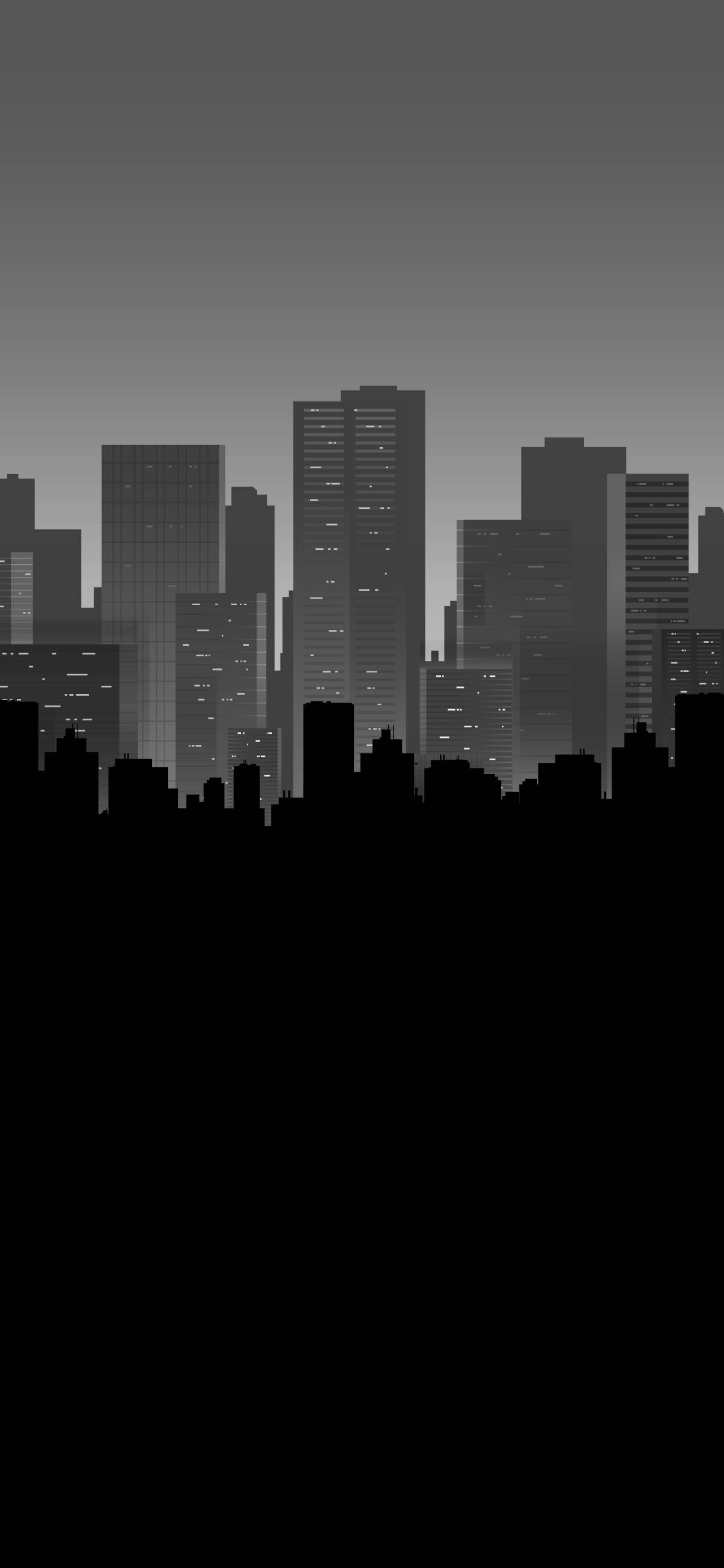 Donker Stadsilhouet Muurpapier