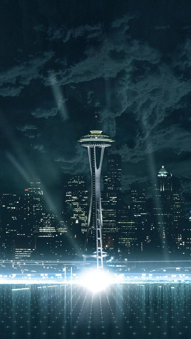 Donker Wolke in Seattle iPhone Muurpapier