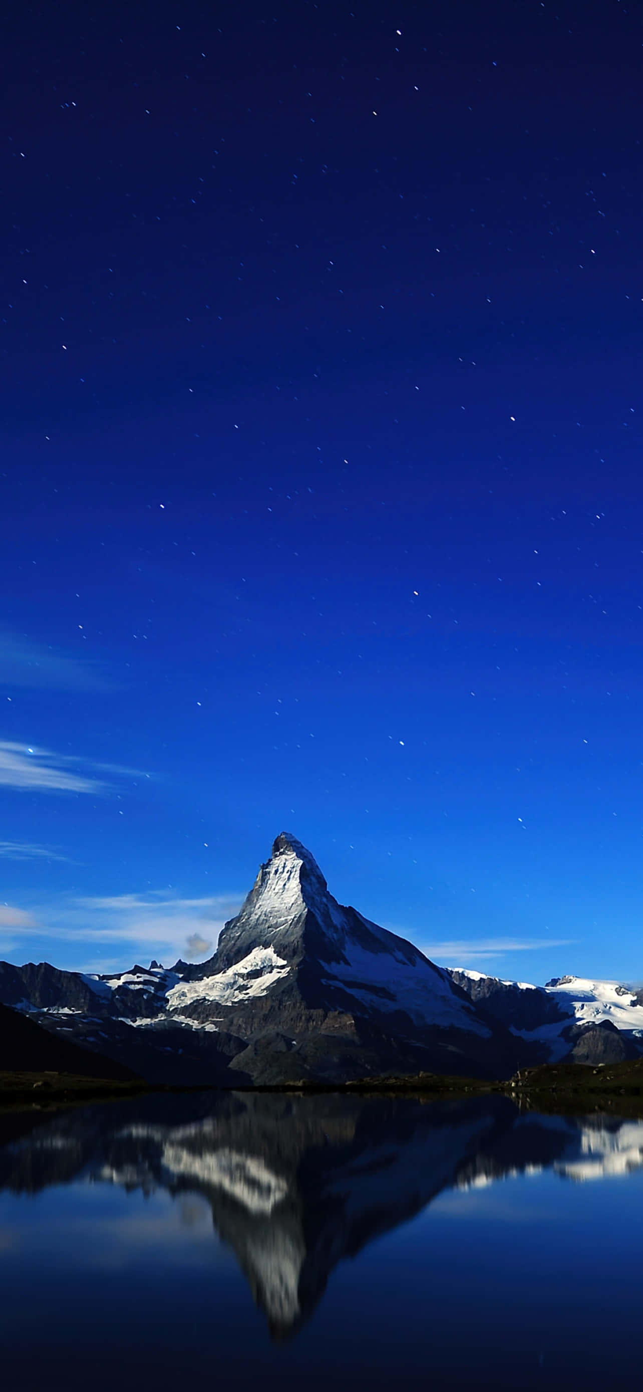 Donkerblou Sterrehemel Bo Matterhorn Muurpapier