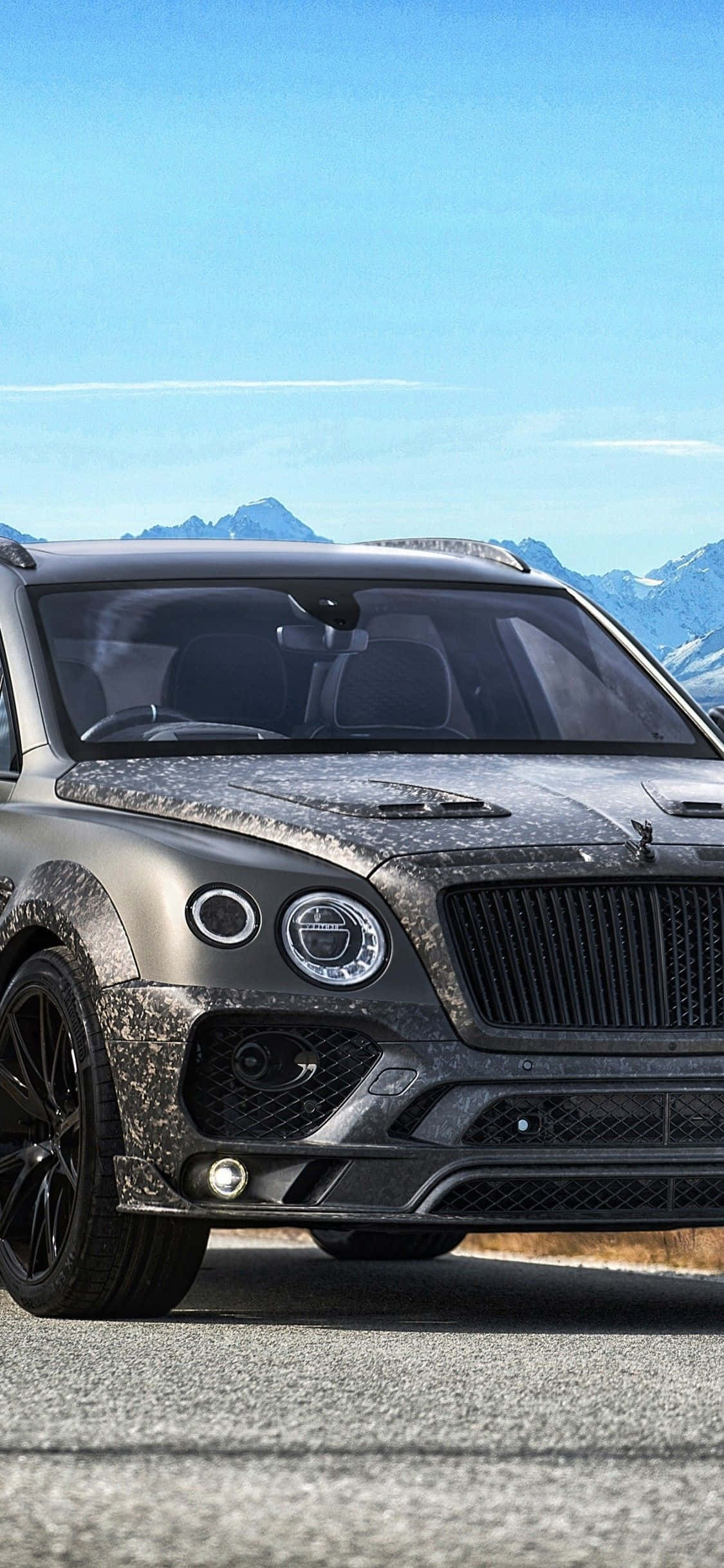 Donkergrys Bentayga Bentley iPhone Muurpapier