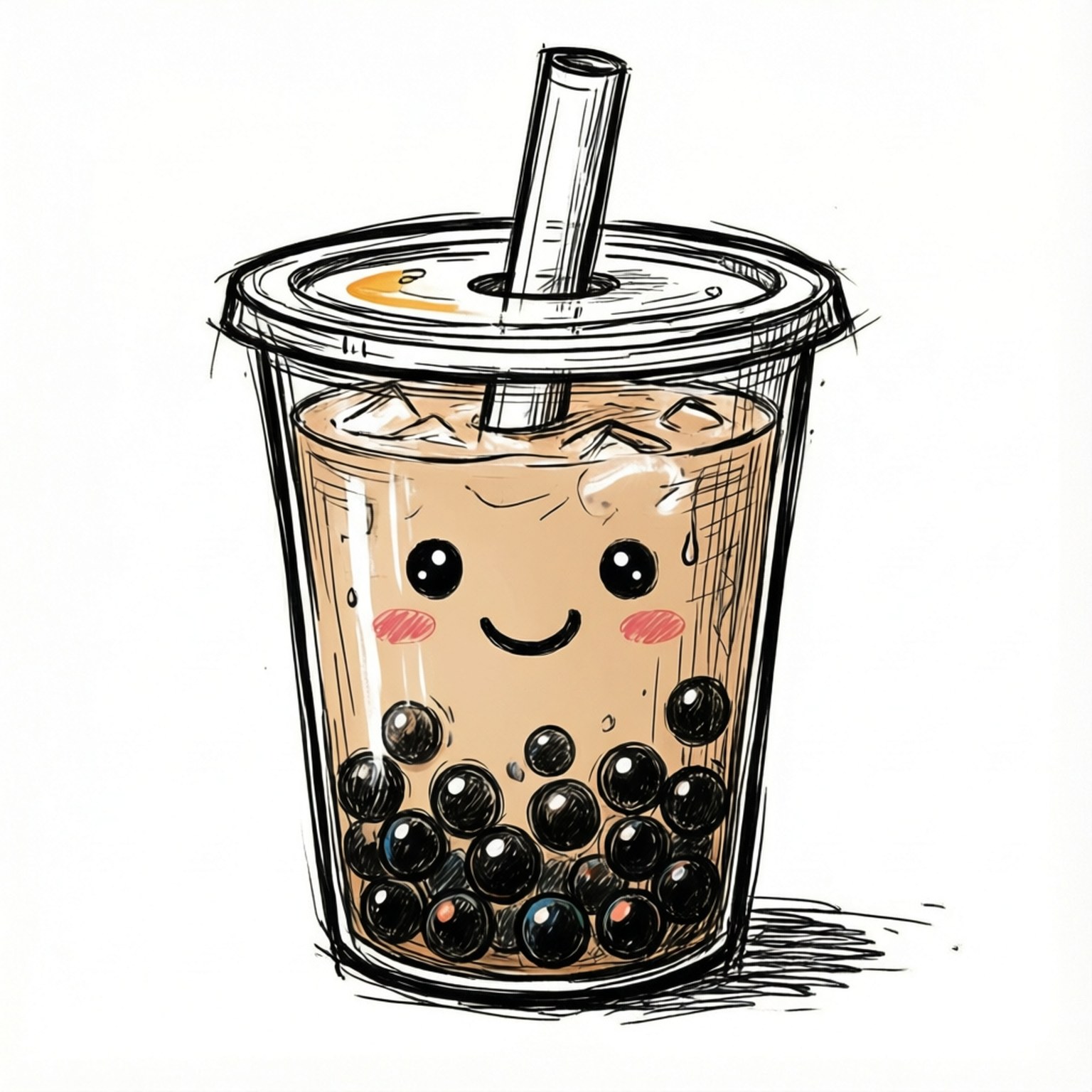 Druppel Boba Gesiggies Muurpapier