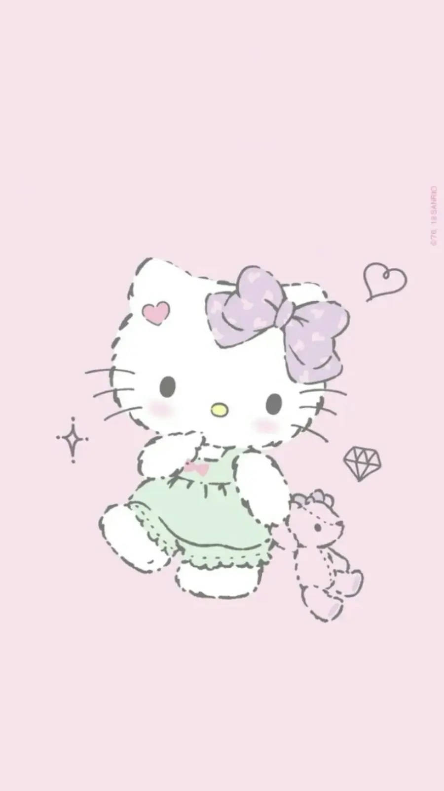 Donsige Strokiesprent Hello Kitty PFP Muurpapier