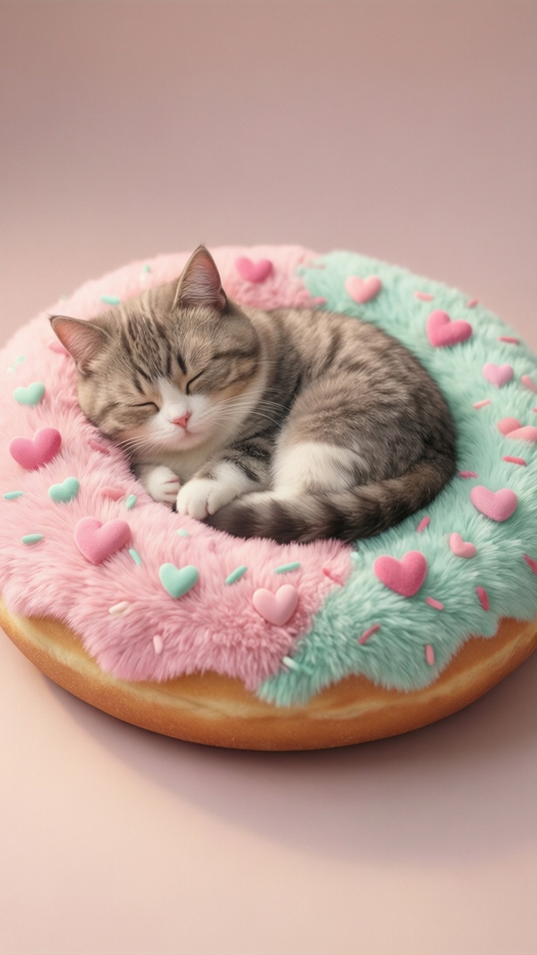 Donutbed Pusheen Muurpapier