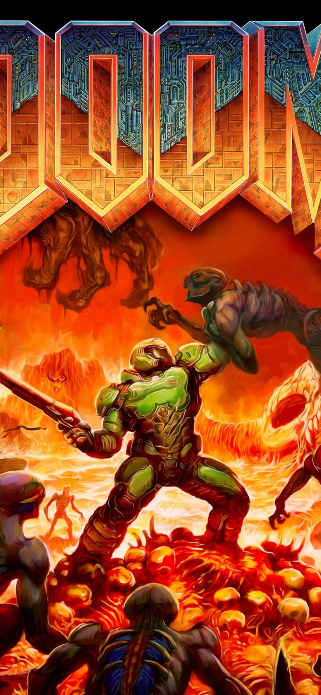 Doom Hel iPhone Xs Agtergrond Muurpapier
