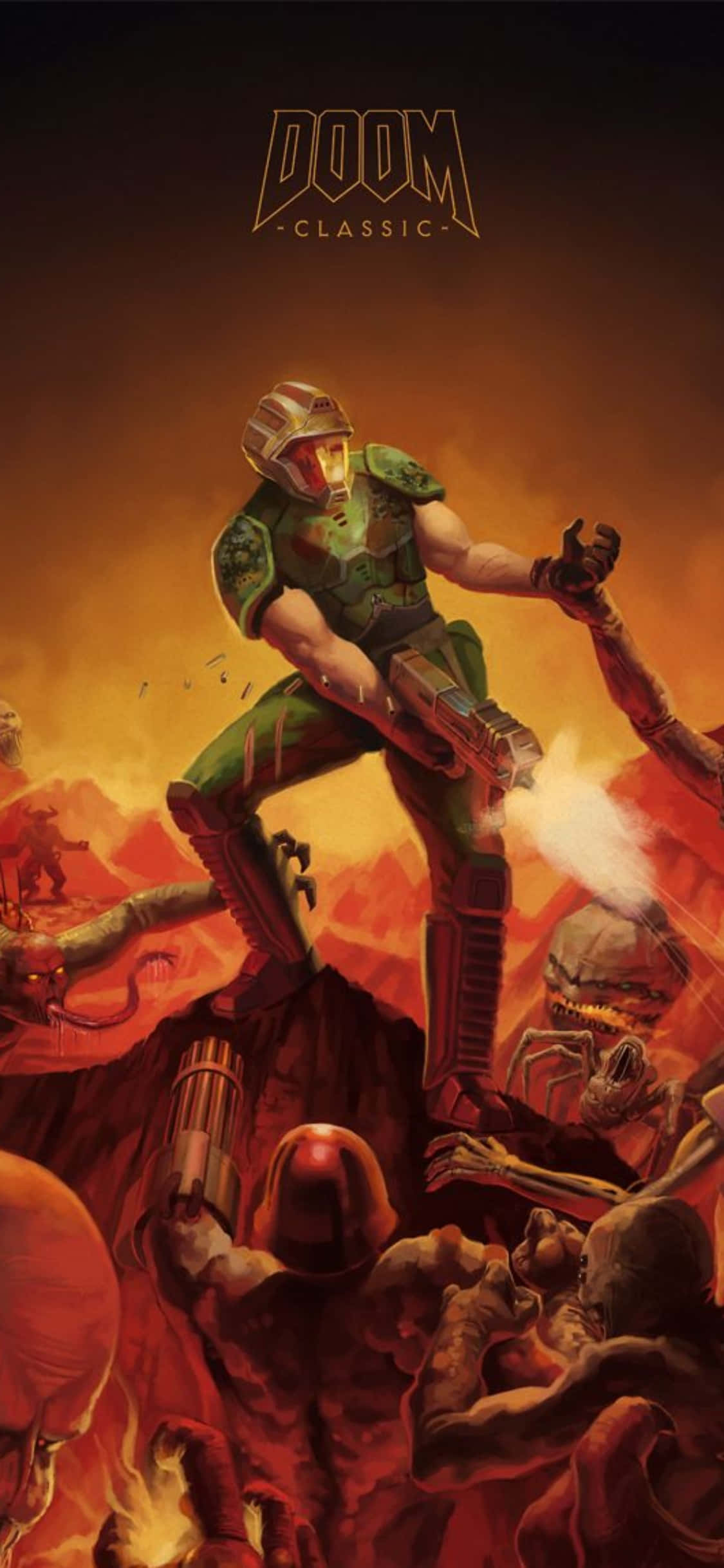 Doom iPhone Xs Skiet Agtergrond Muurpapier