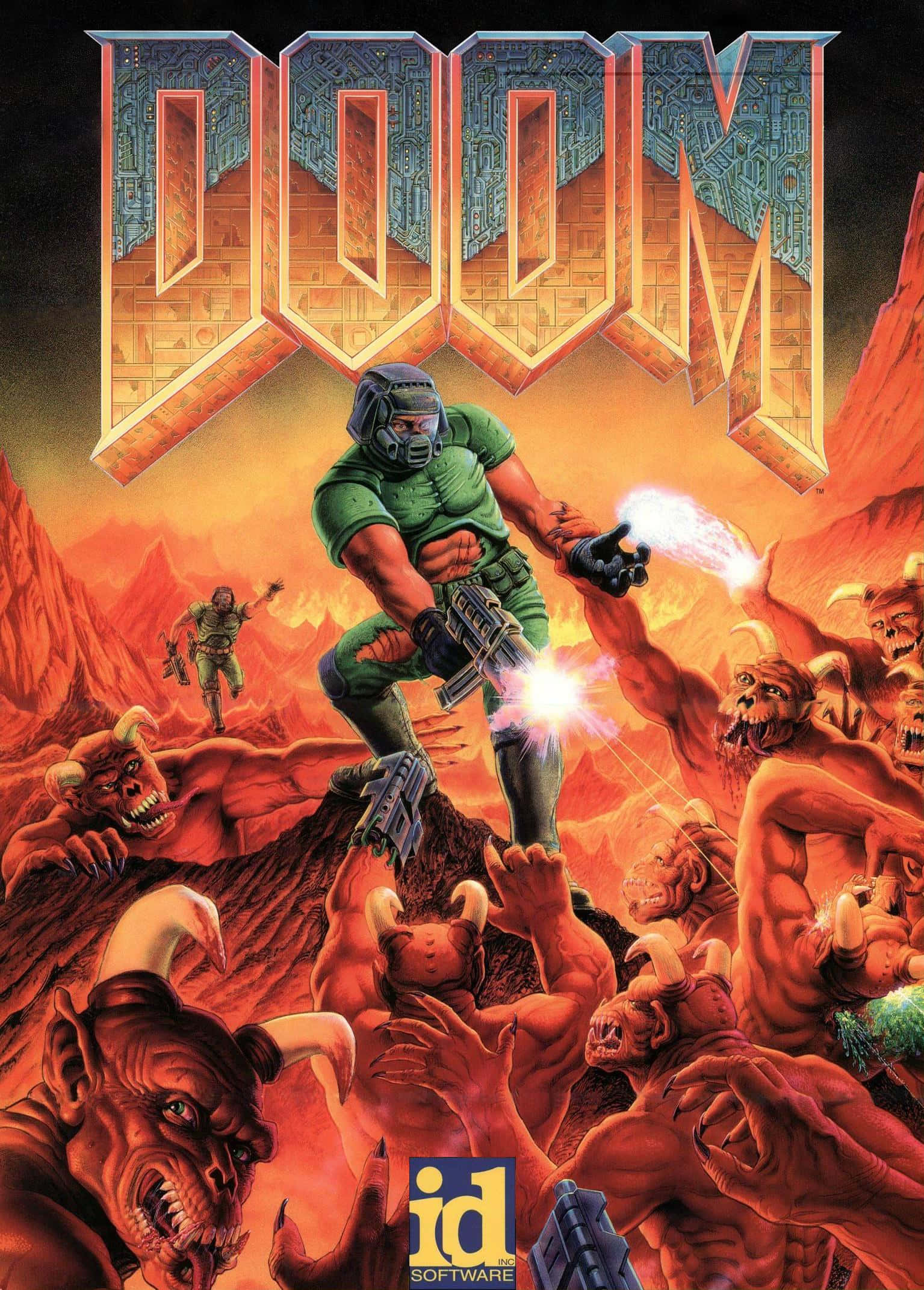 Doom Man wat Monster Beveg Pixel 3xl Doom Ewigdurende Agtergrond Muurpapier