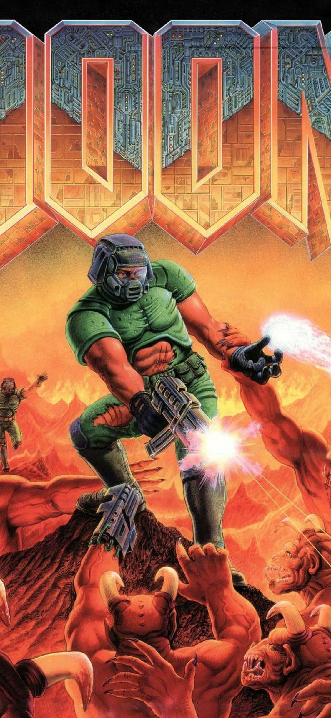 Doom Wapens Demone iPhone Xs Agtergrond Muurpapier