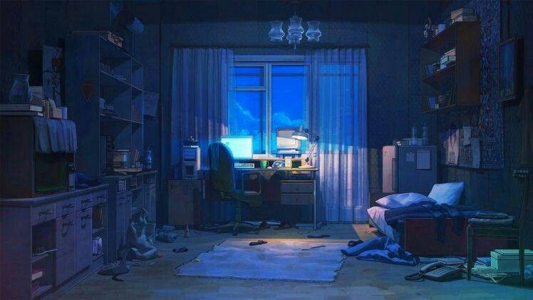 Dowwe Anime Kamer met Skootrekenaar Aan