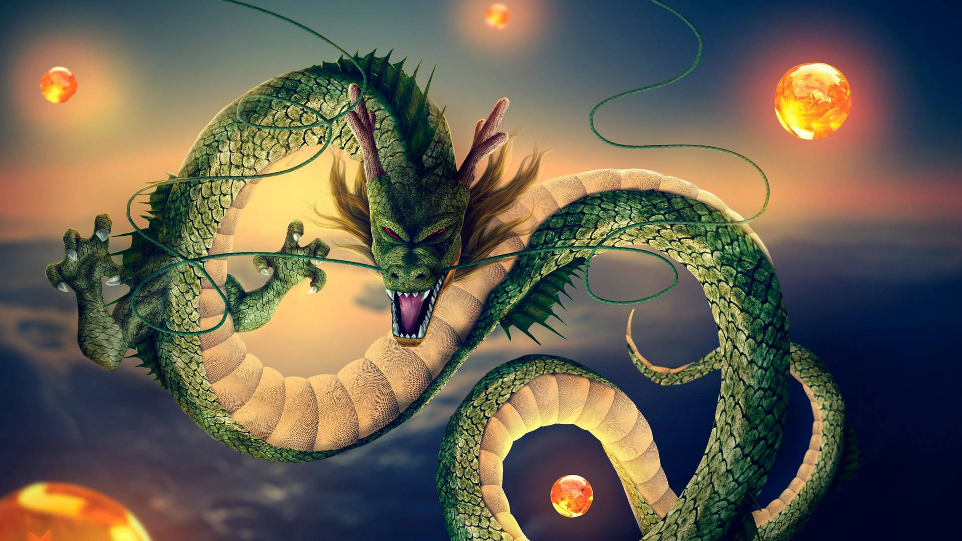 Dragon Ball Z Shenron die groen lang vreesaanjaende draak op planeet Namek, super broly. — Dragon ball z GIF Muurpapier