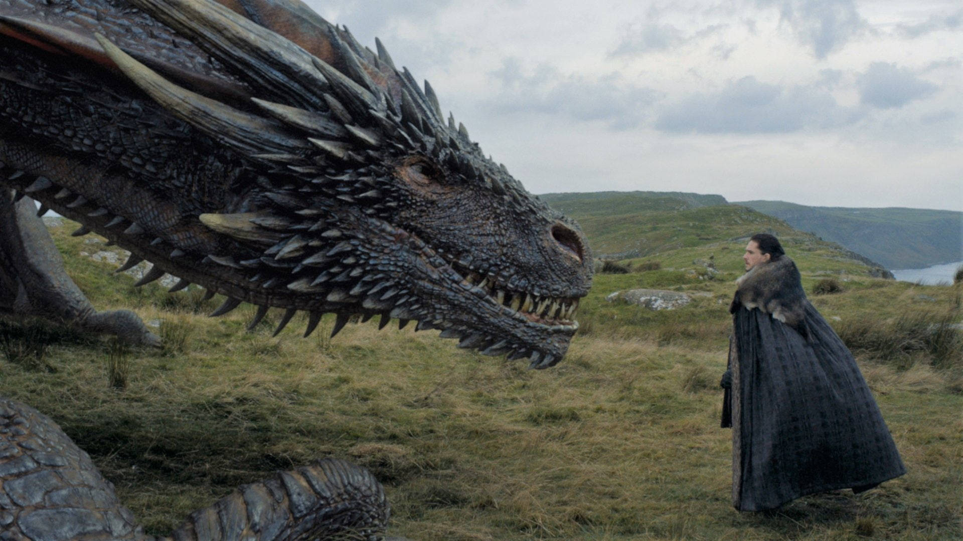 Dragon en Jon Snow Game of Thrones Muurpapier