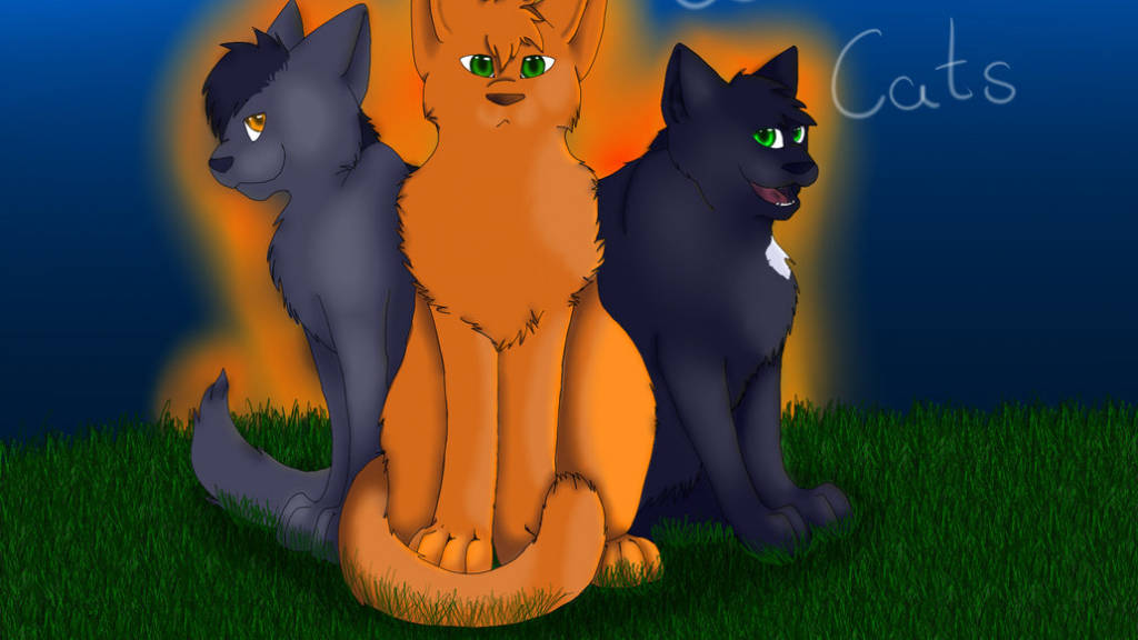 Drie Vegter Katte Muurpapier