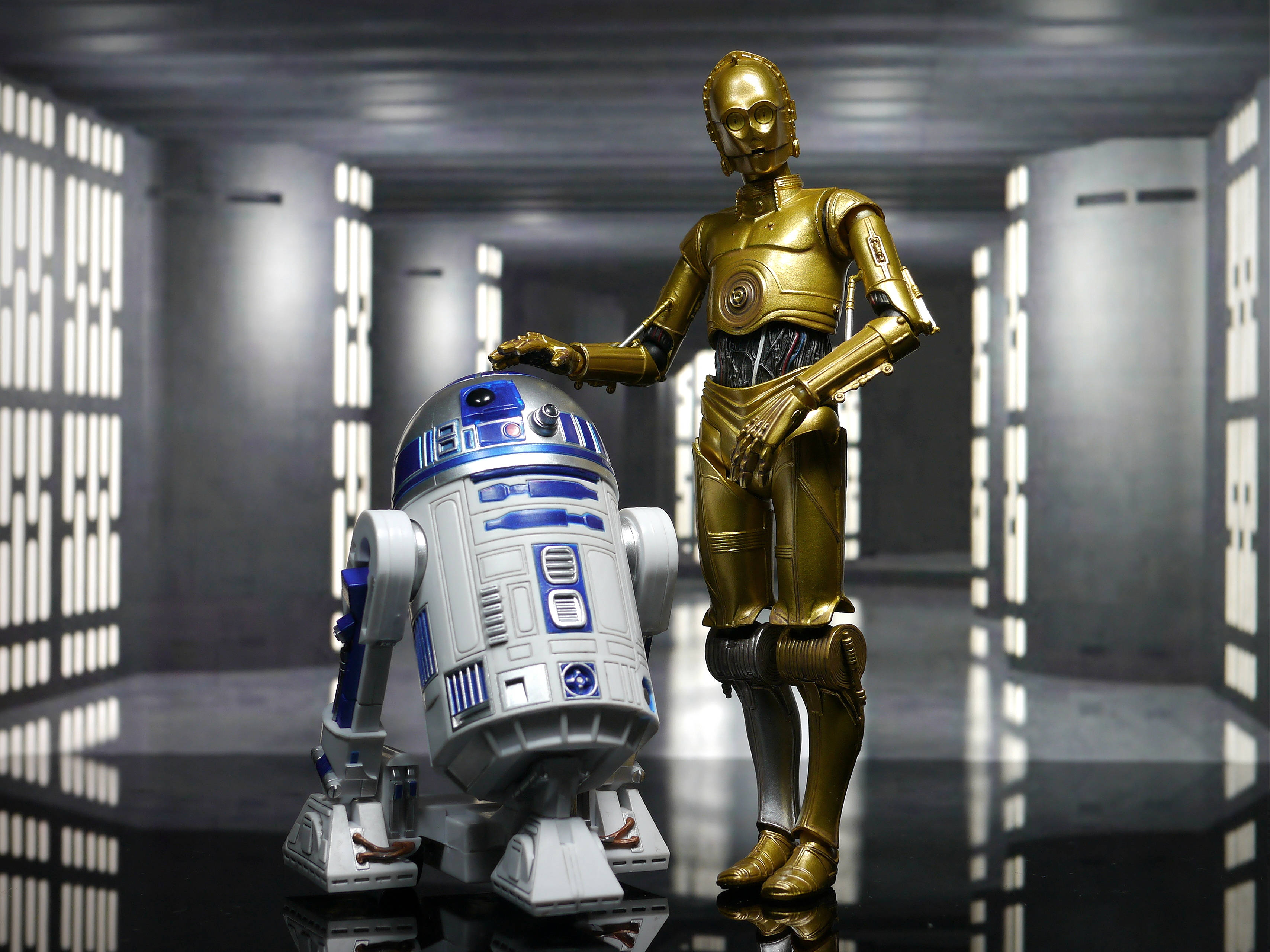 Droid C3PO R2D2 Vriende Muurpapier