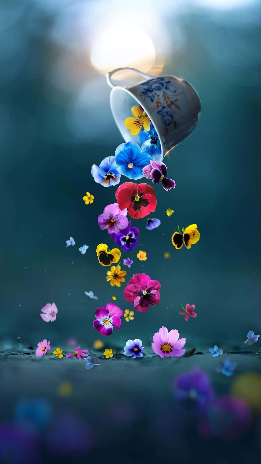 Dromerige Blomme Foonagtergrond Muurpapier