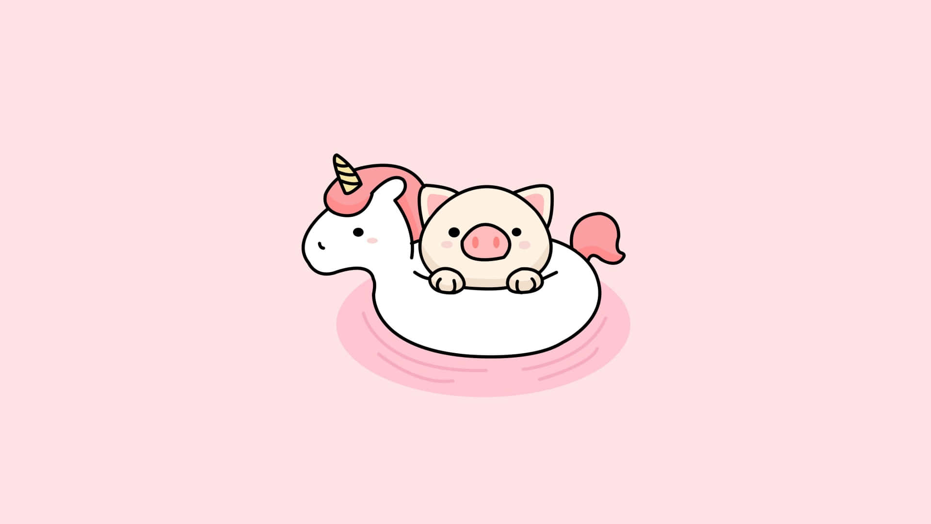 Dromerige kawaii pienk wolklugtoneel vir al jou toestelle Muurpapier