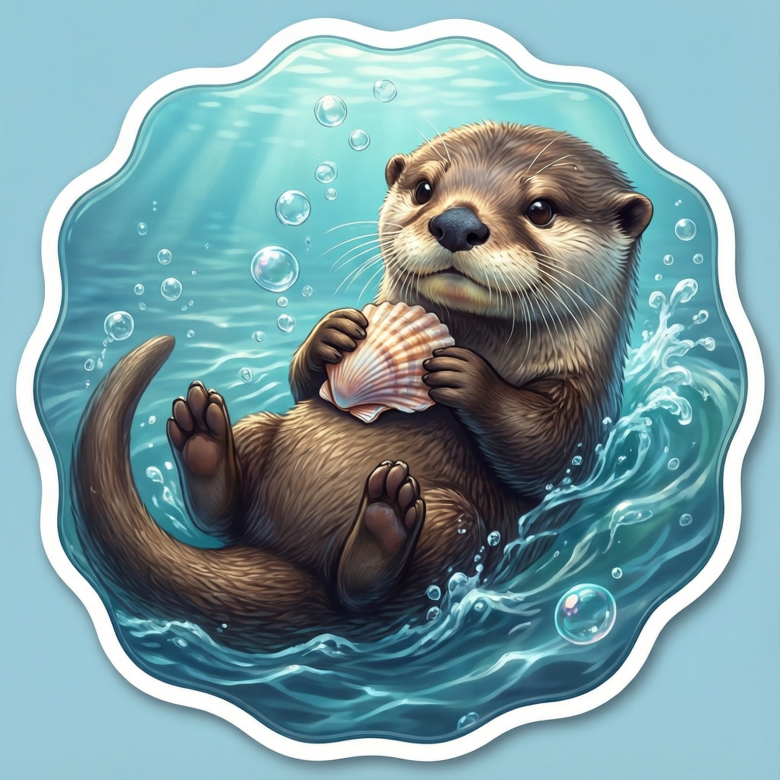 Drywende Otter Skulp Plakker Muurpapier
