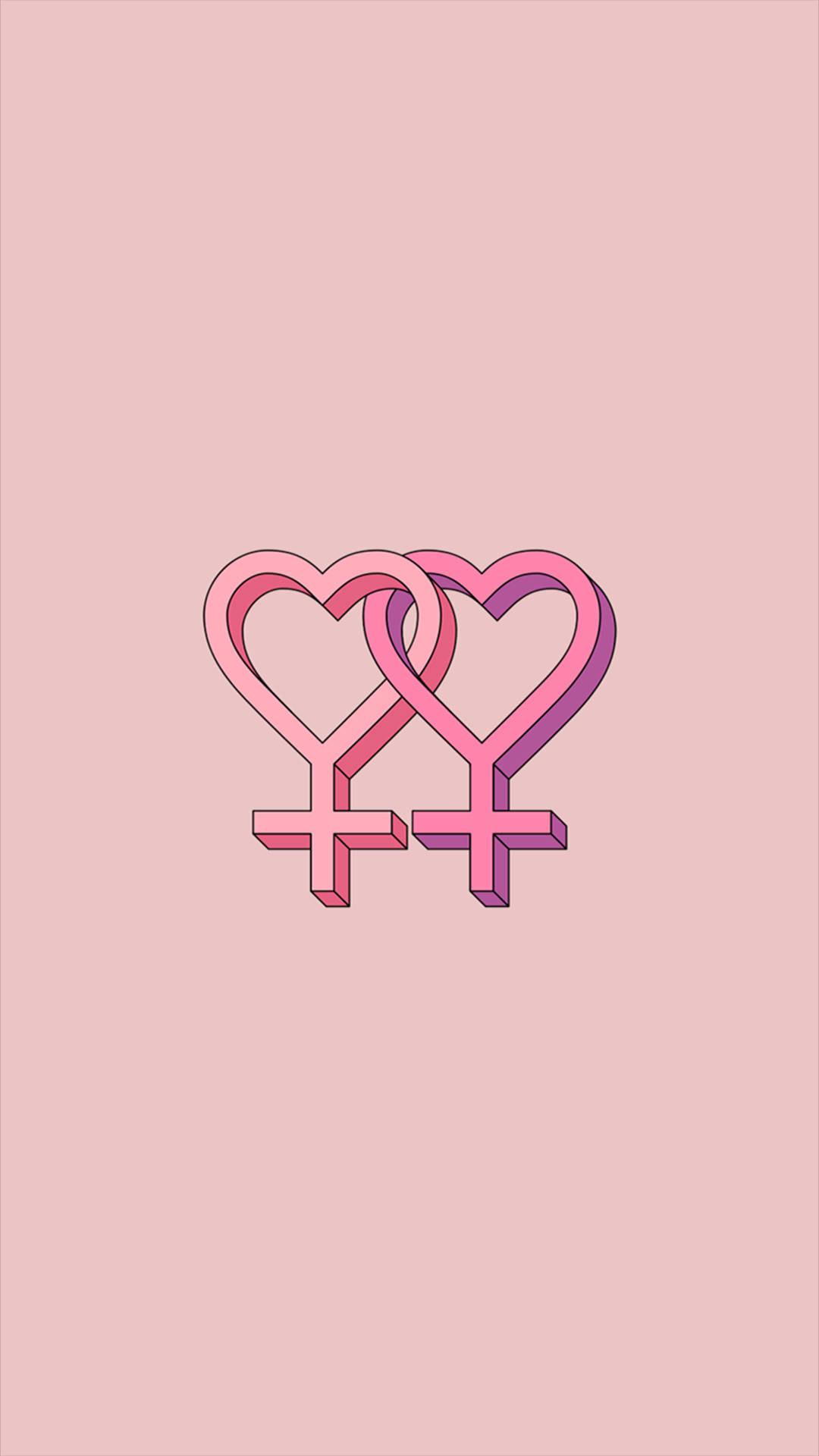 Dubbel Venus Lesbiese Estetika Muurpapier
